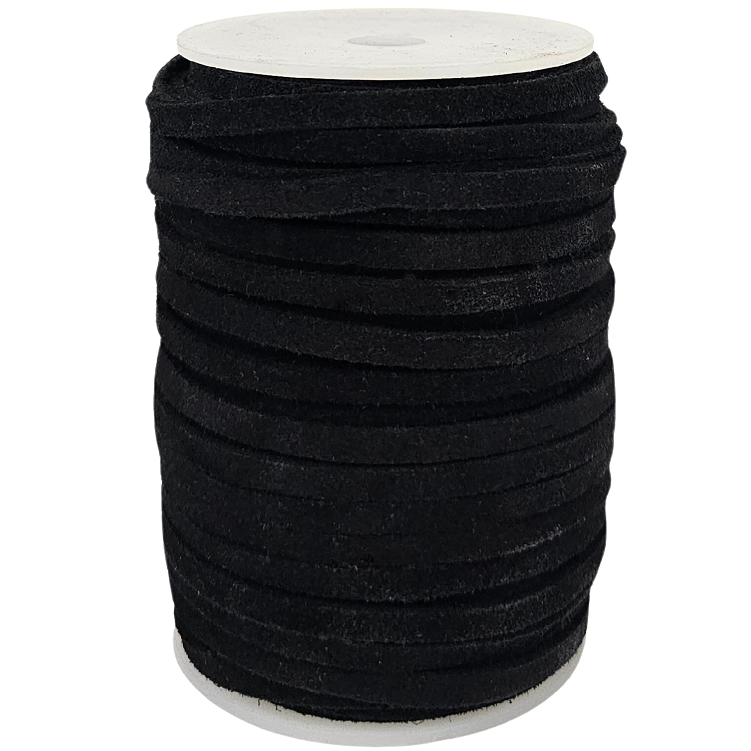 Lederband Flach Wildleder 5 x 1,5  mm - Schwarz 1 m
