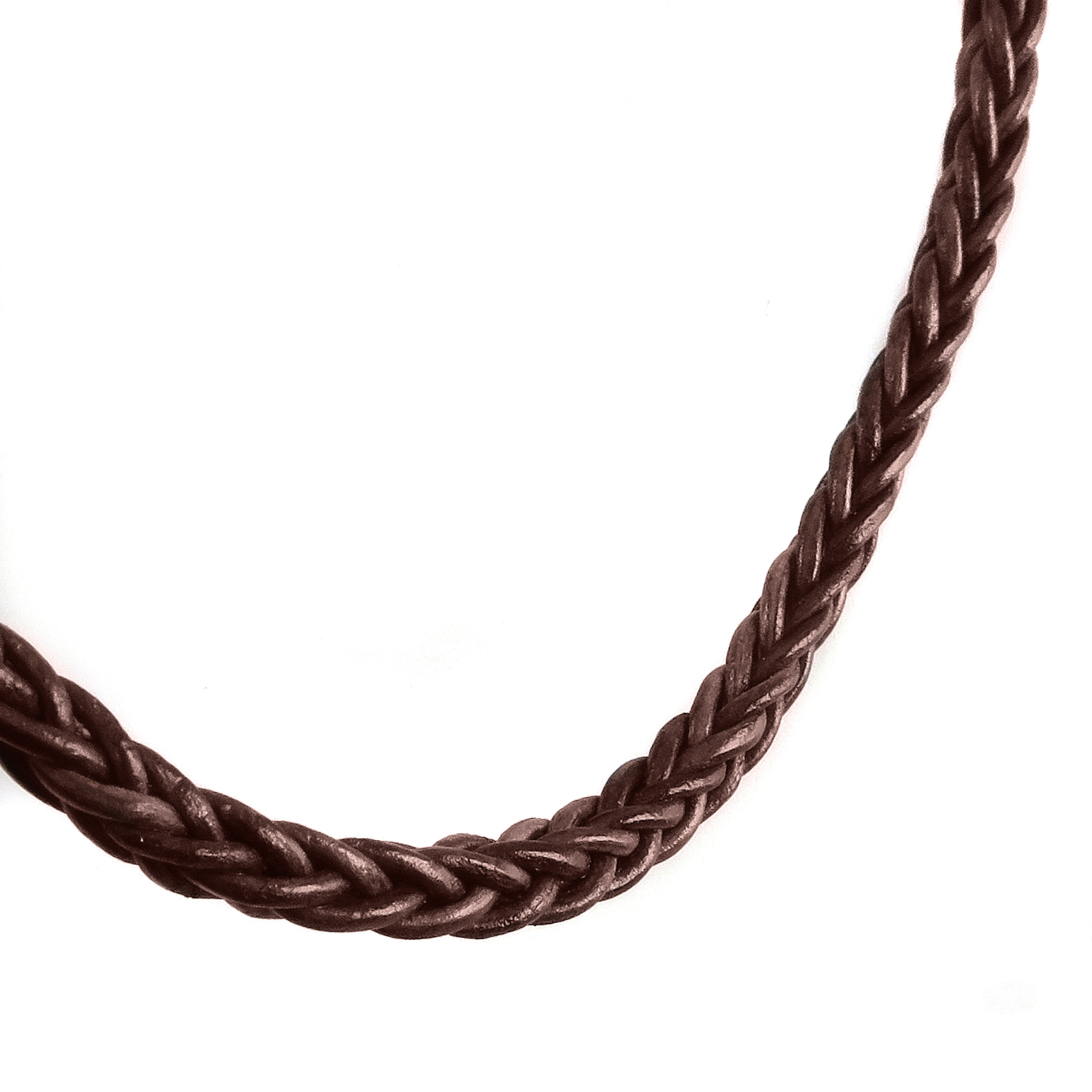Lederschnur geflochten quadratisch 3 mm - Braun. Länge: 10 m
