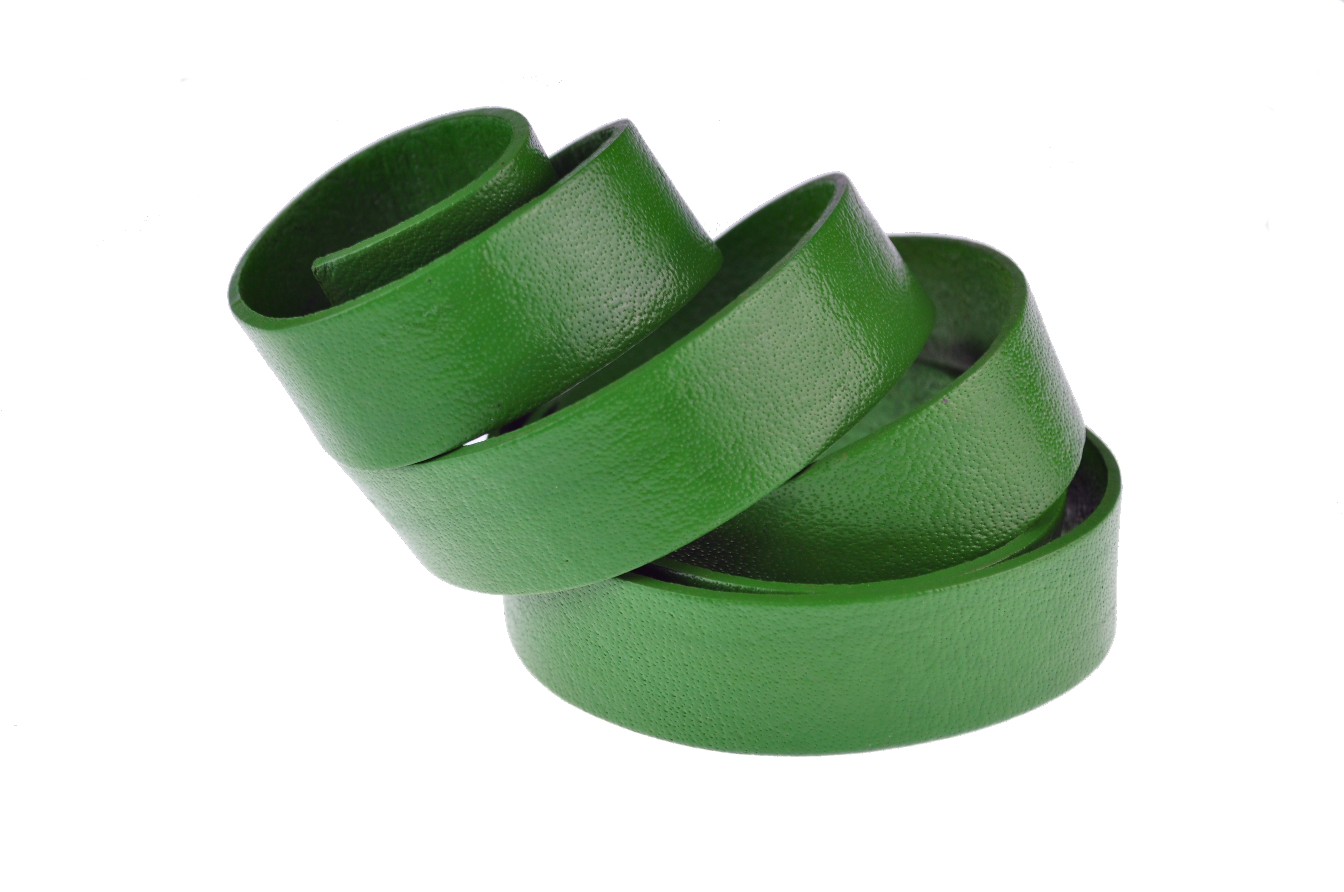 Lederband Flach. Länge: 1 m; Dicke: 2 mm - Grün. Breite: 30 mm