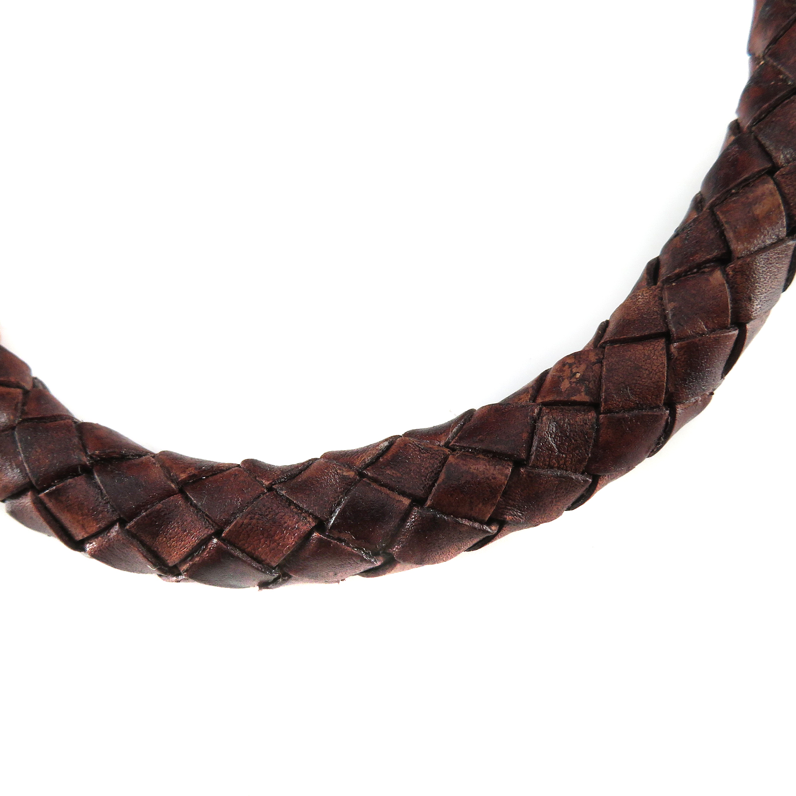 Lederschnur geflochten 10 mm - Antik Braun. Länge: 10 m