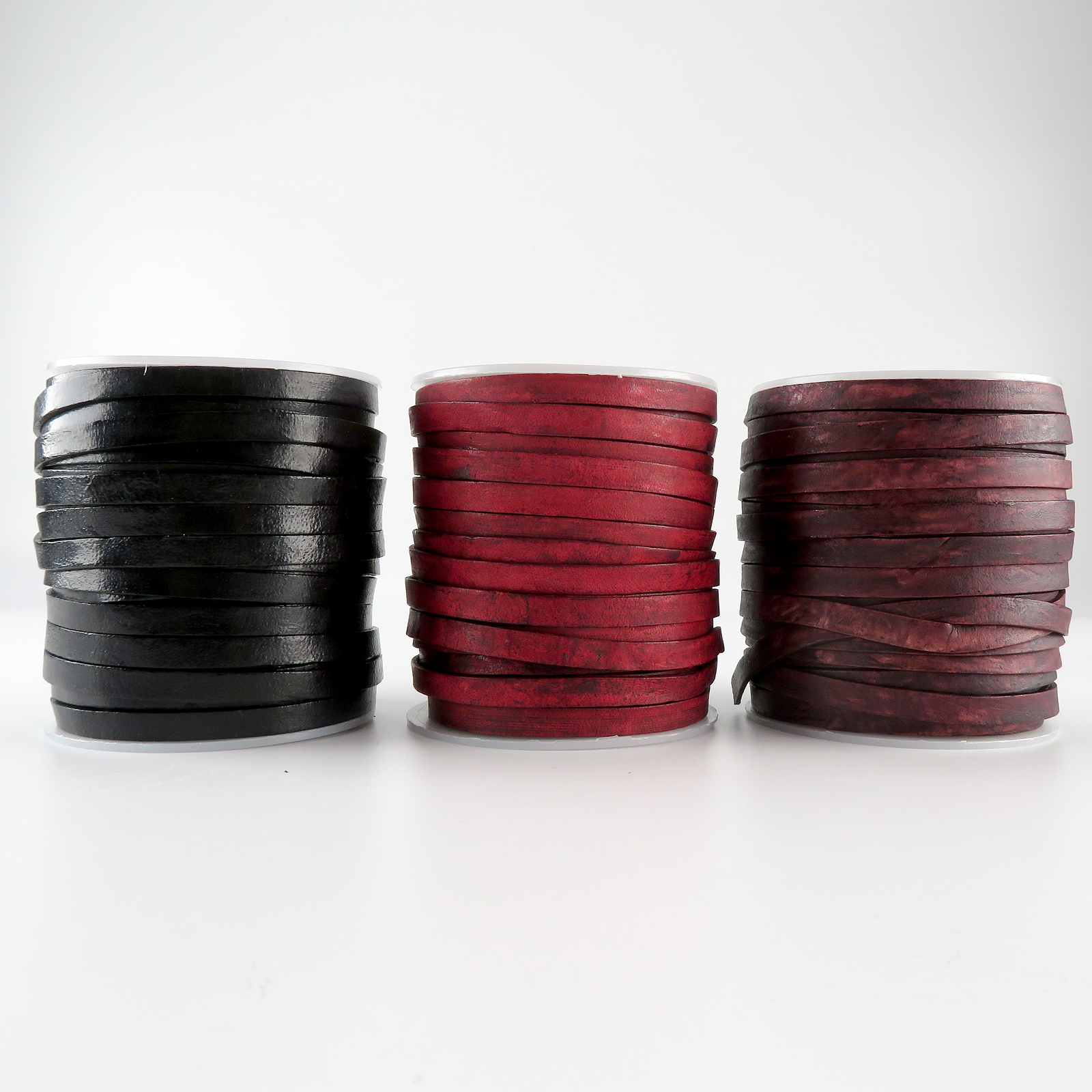 Lederband Flach 6 mm x 1,5 mm - Schwarz