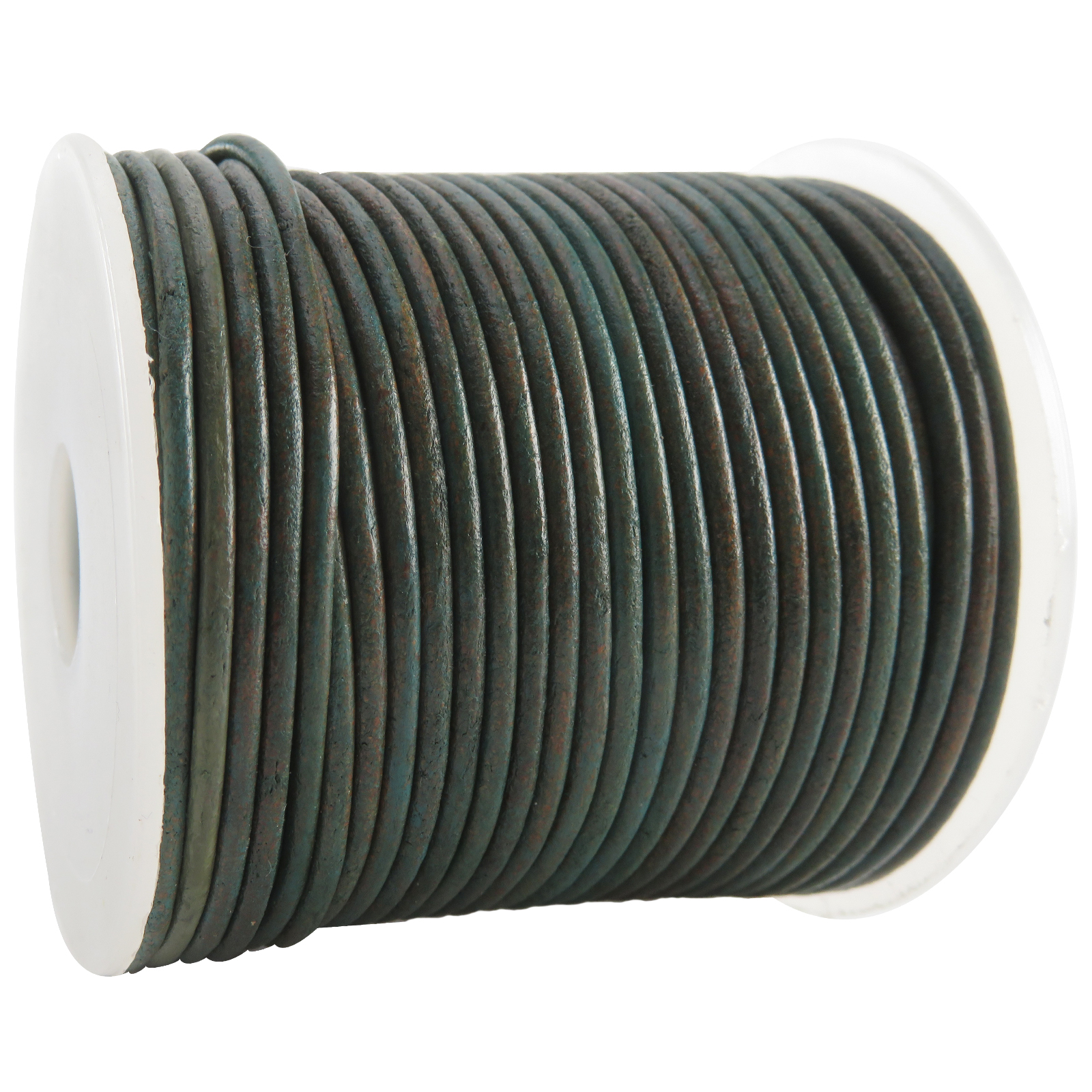 Lederschnur Rund 2 mm - 25m/Rolle - Bicolor Türkis