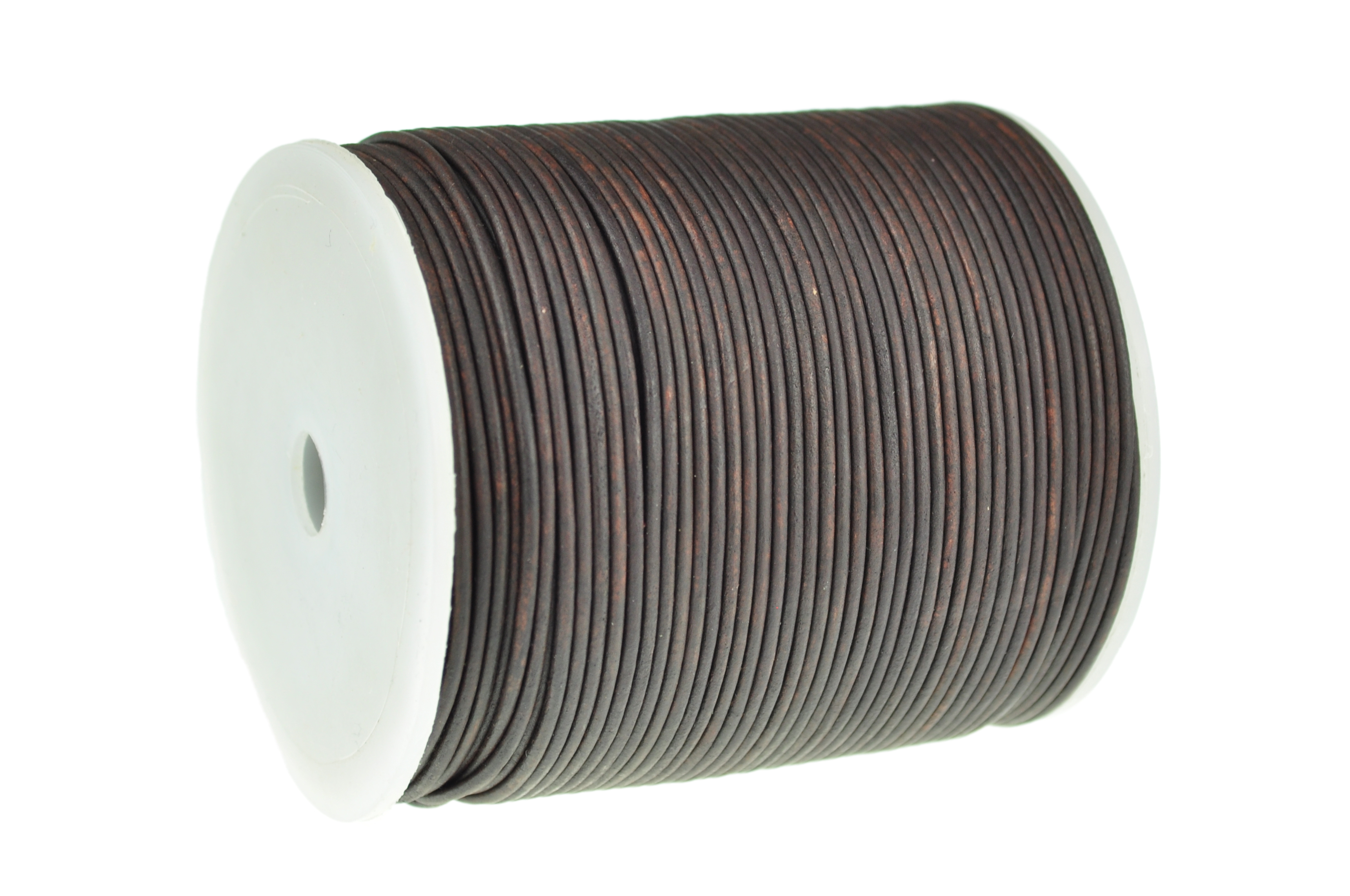 Lederschnur Rund 1 mm - Antik Braun. Länge: 30 m