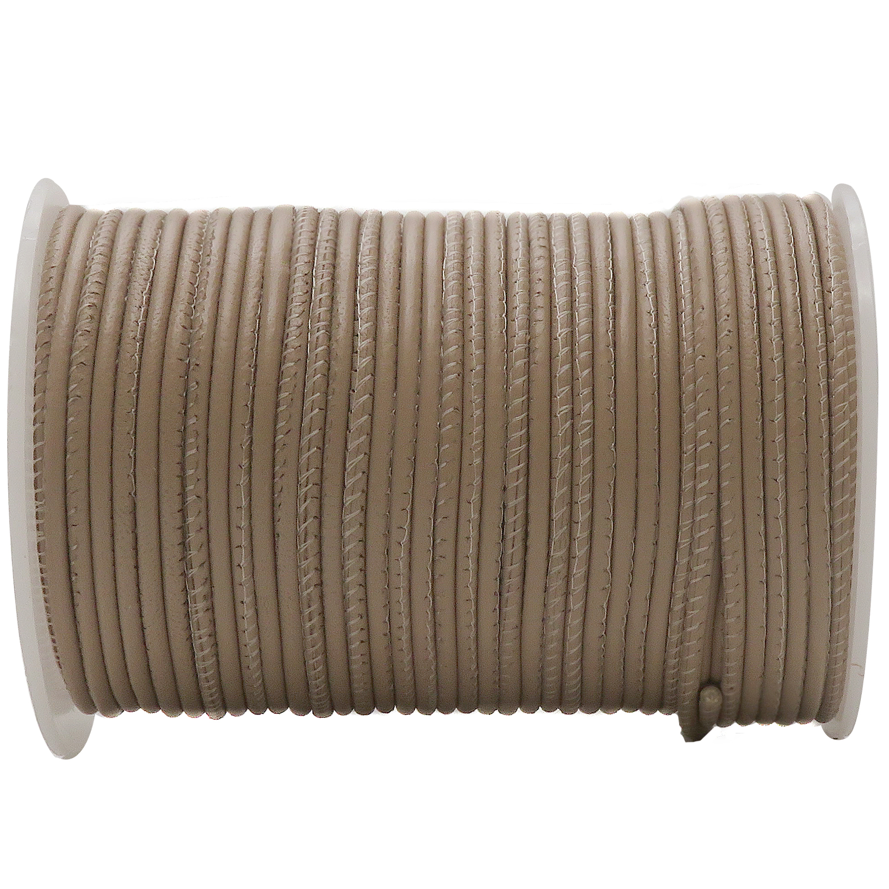 Gesäumte Lederschnur in Taupe