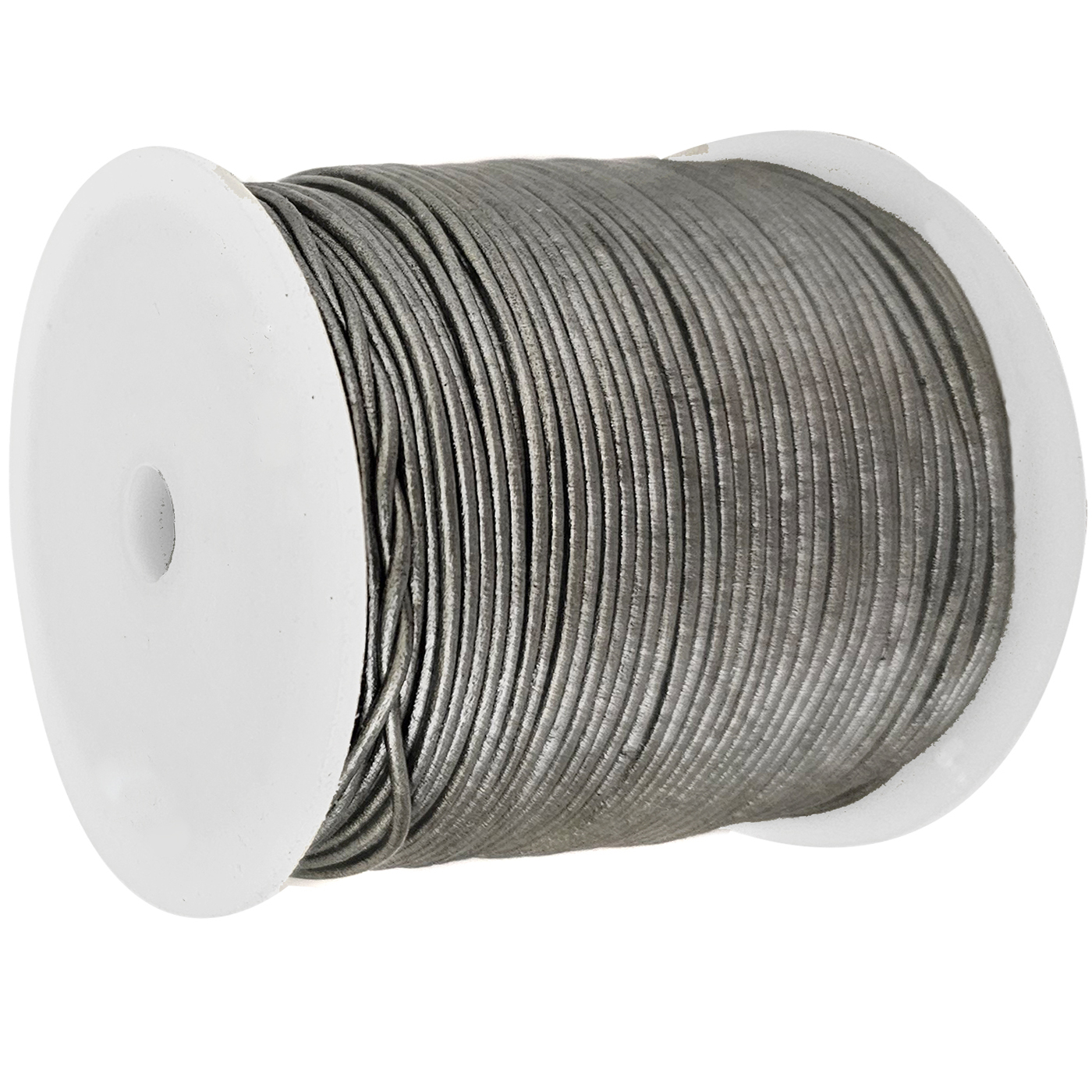 1 mm Echtlederschnur in Silber - vegetabil gegerbt - Lederschnur, Lederband für Schmuck und Flechtarbeiten