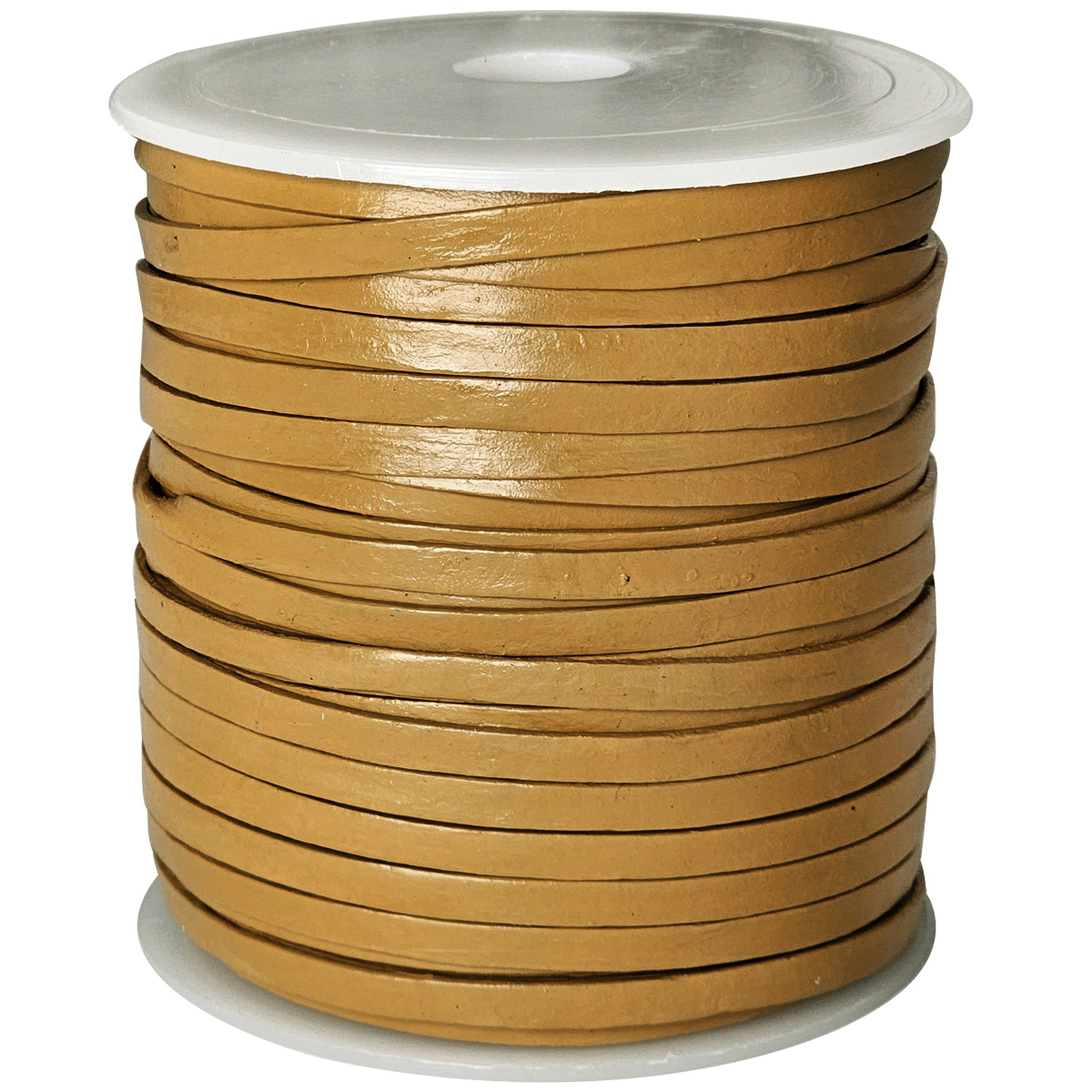 Lederband Flach 4 x 1 mm - Curry. Länge: 15 m