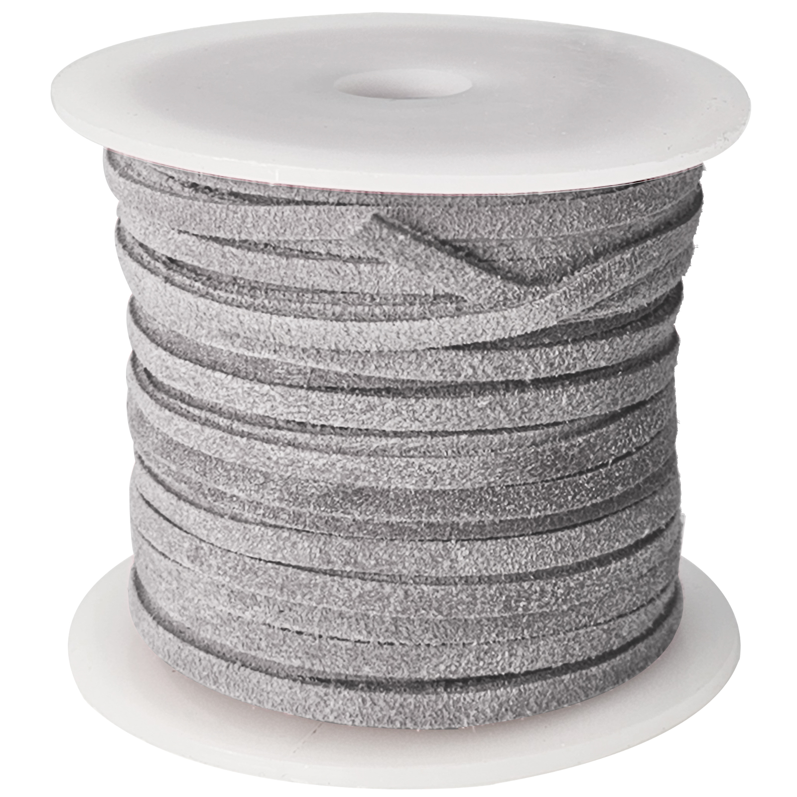 Lederband Flach Wild  3 mm x 1,5 mm - Grau. Länge: 25 m auf Rolle