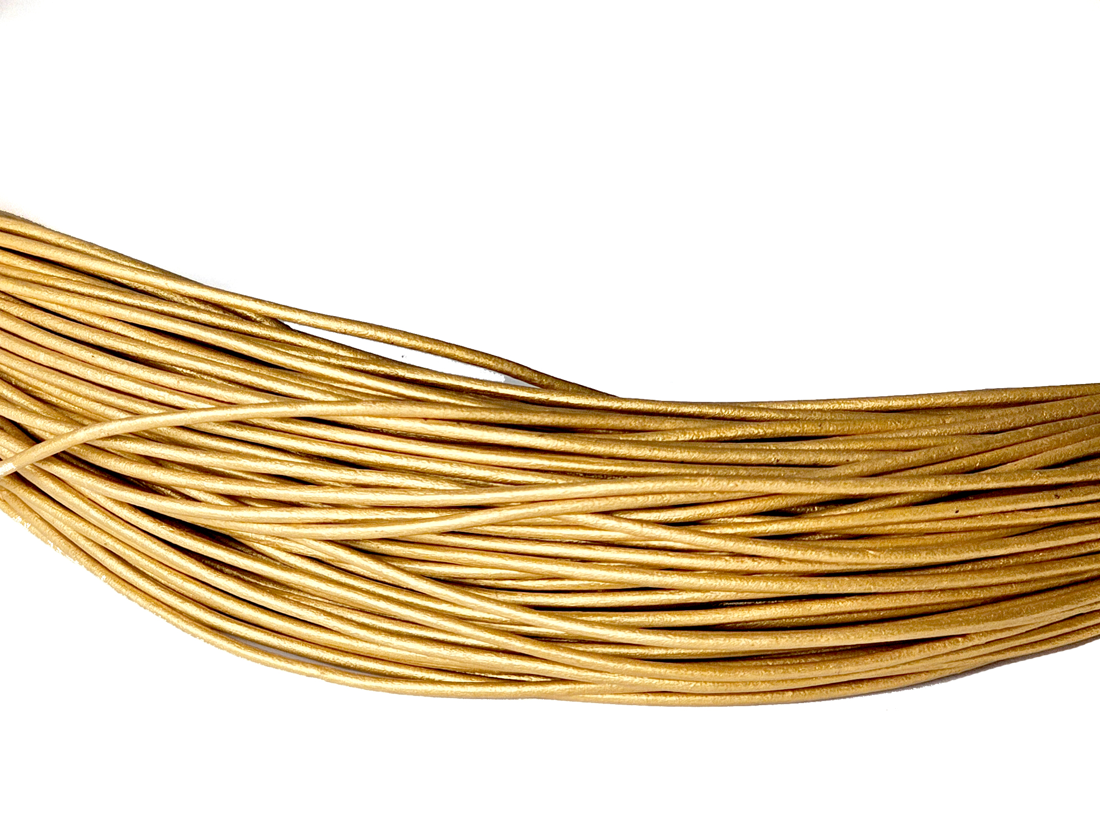 Lederschnur Rund 1,5 mm - Gold. Länge: 50 m