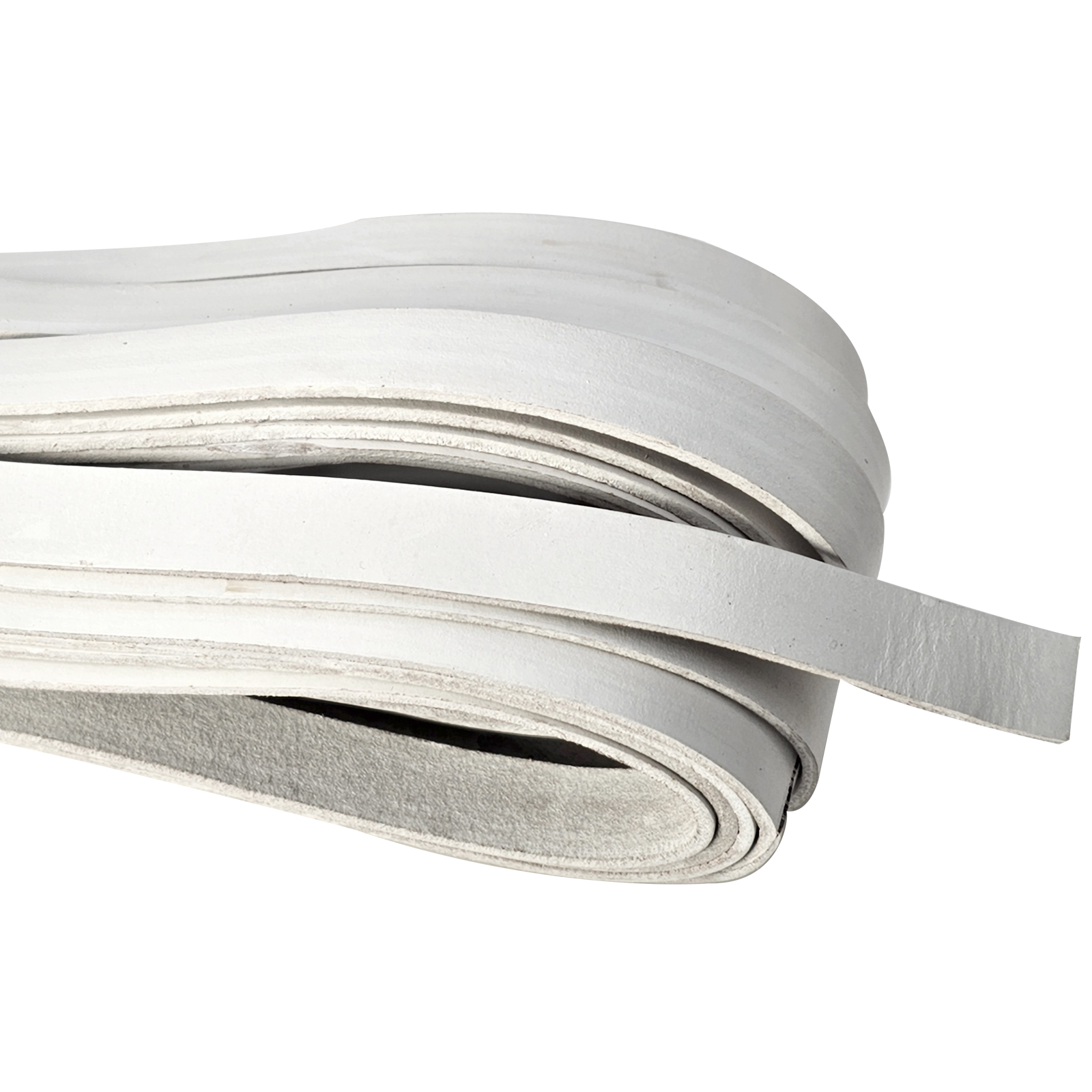 Lederband Flach 15 mm x 2,5 mm - Weiß. Länge: 30 m