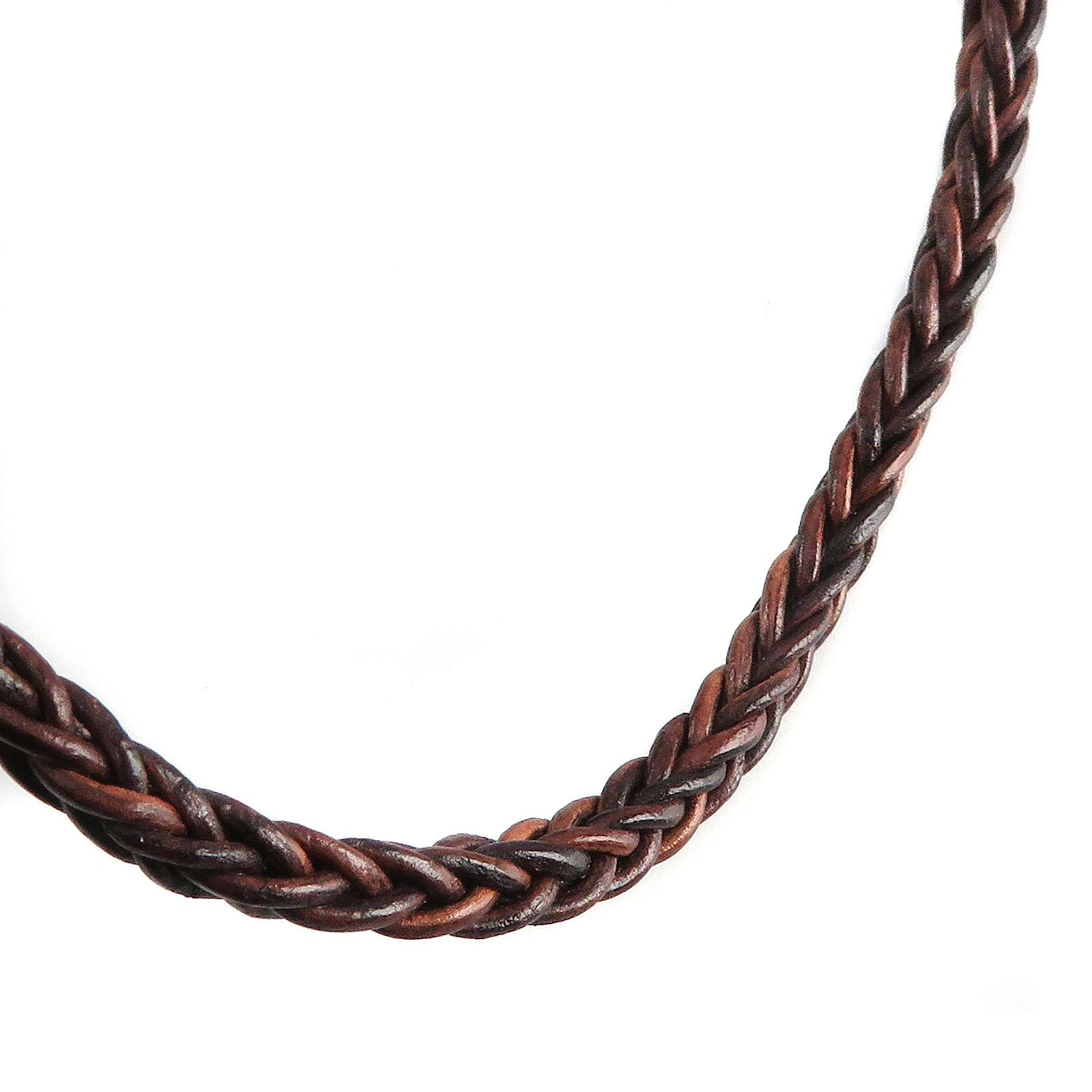 Lederschnur geflochten quadratisch 3 mm - Antik Braun. Länge: 10 m