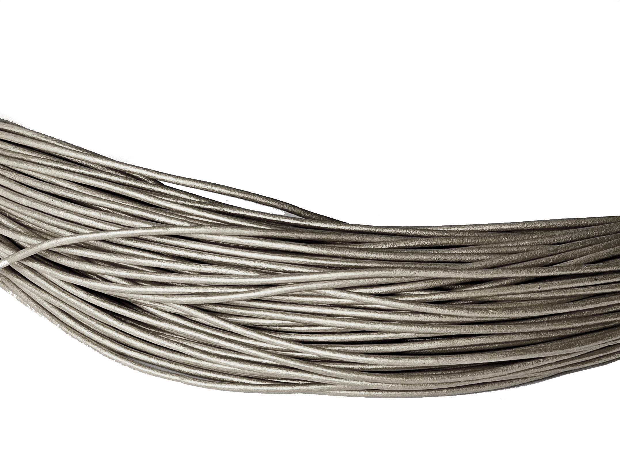 Lederschnur Rund 1,5 mm - Silber. Länge: 25 m