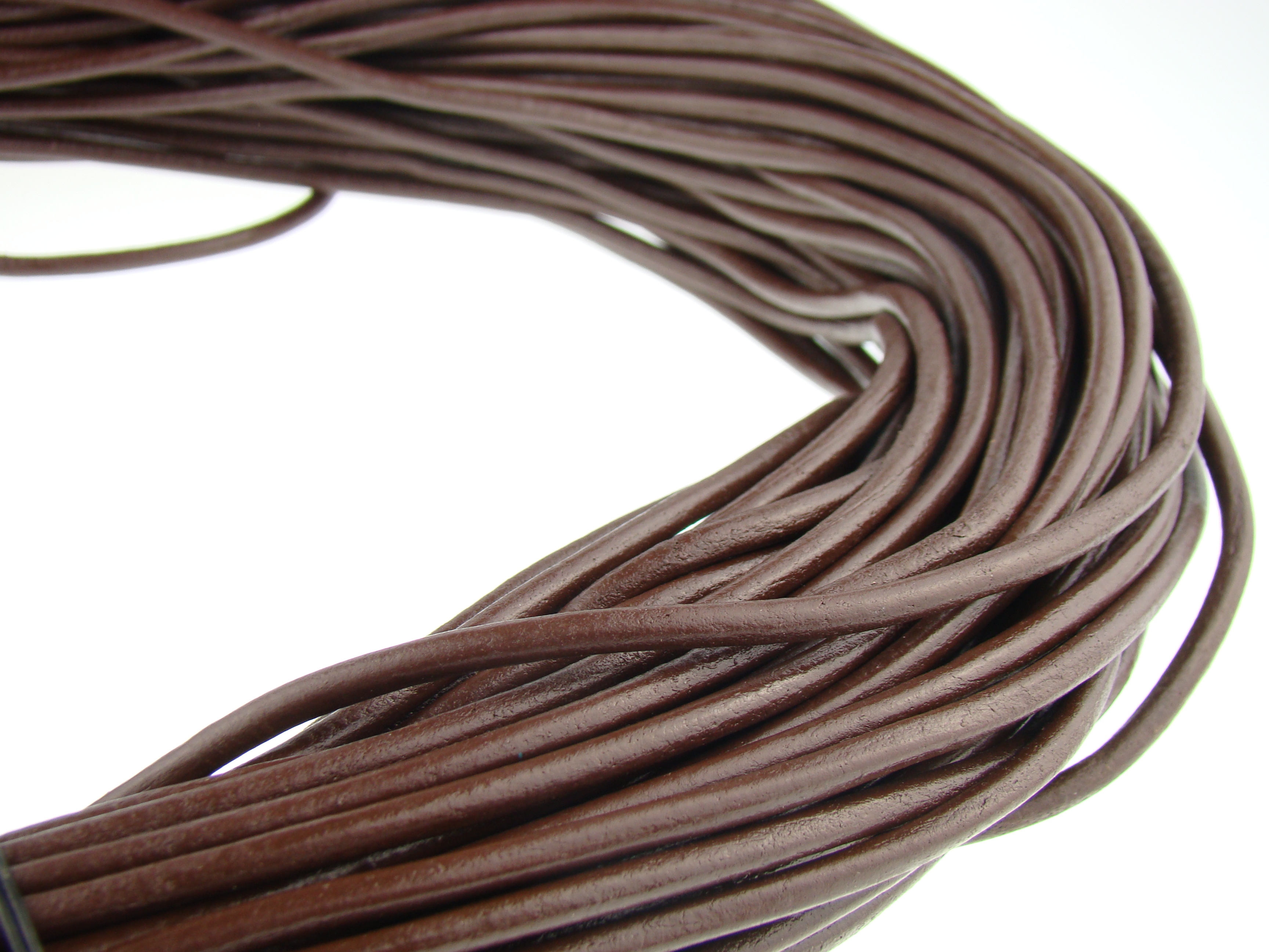Lederschnur Rund 4 mm - Braun. Länge: 15 m