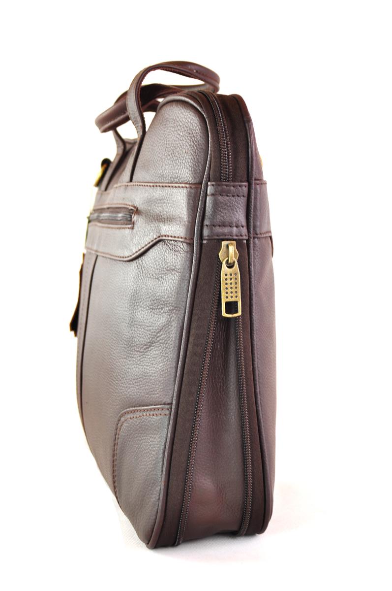 Klassische Ledertasche für Laptop und Unterlagen in Braun