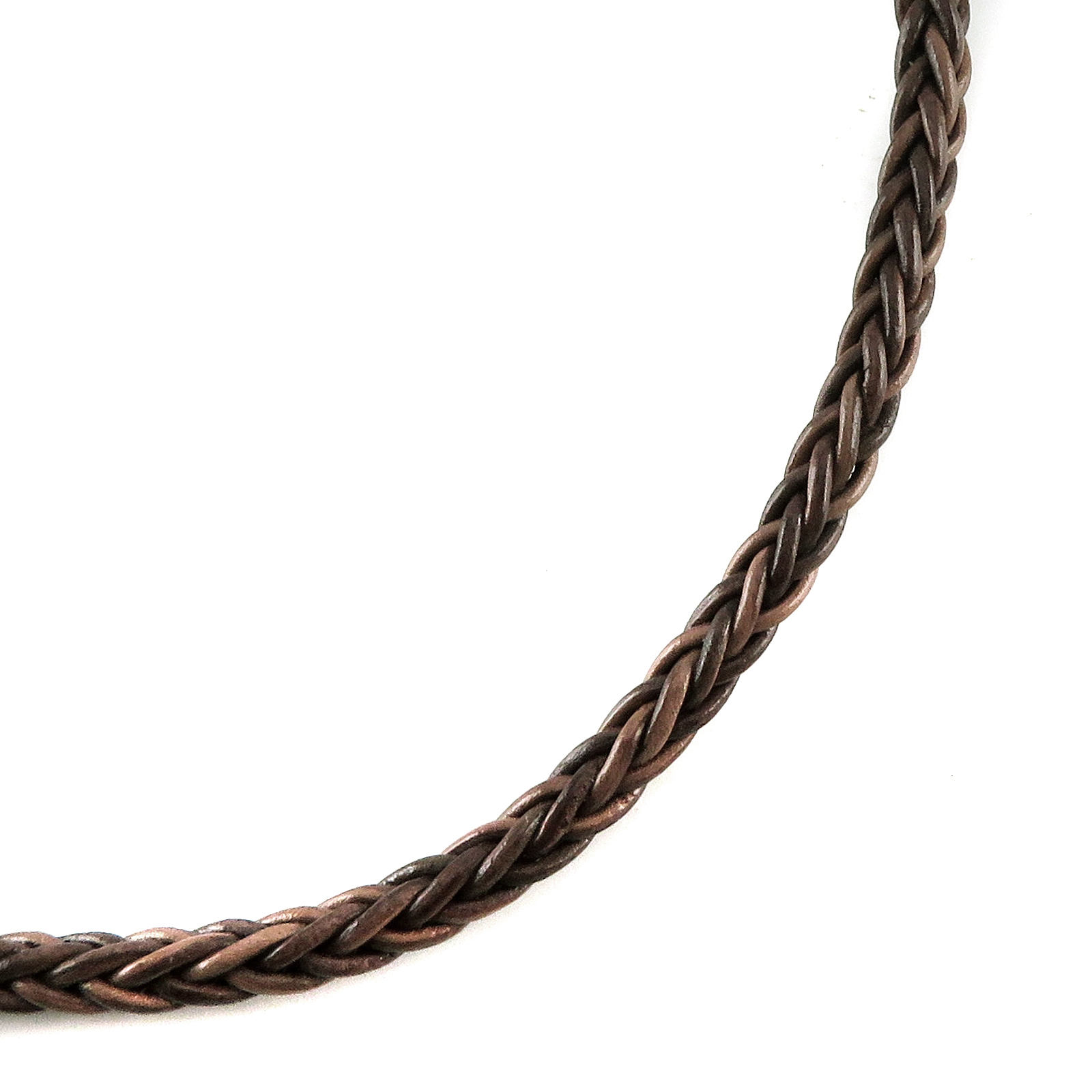 Lederschnur geflochten quadratisch 3 mm - Mesh Braun. Länge: 2 m