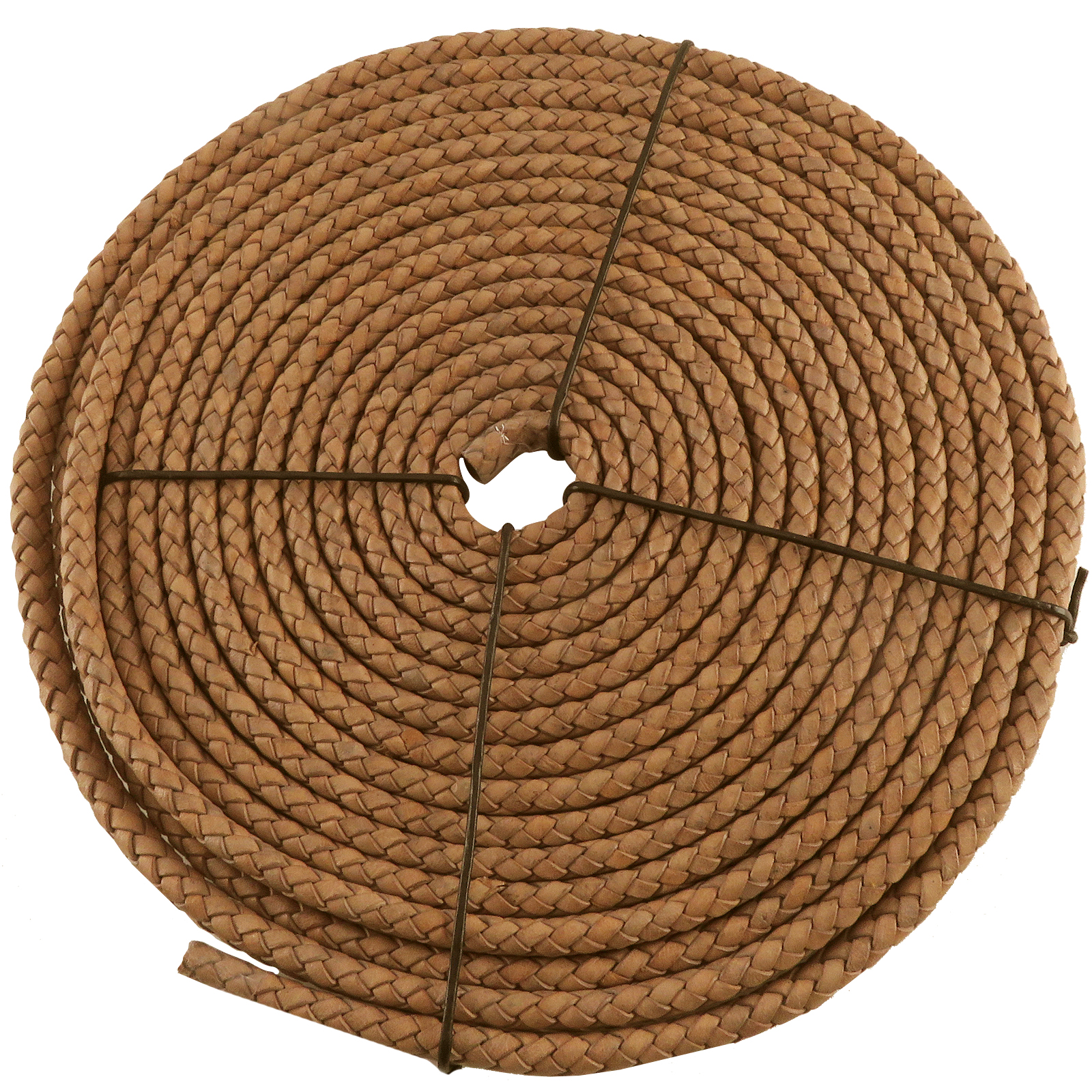 Lederschnur geflochten Oval 10 mm x 6 mm - Natur. Länge: 5 m