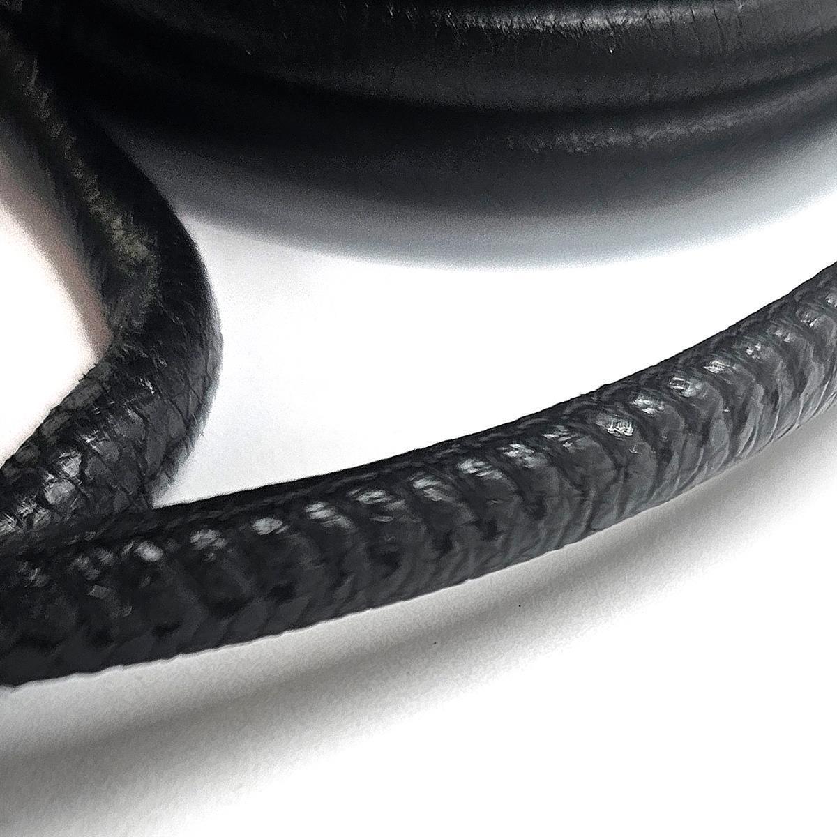 Gesäumte Lederschnur 4 mm - sehr weich und flexibel