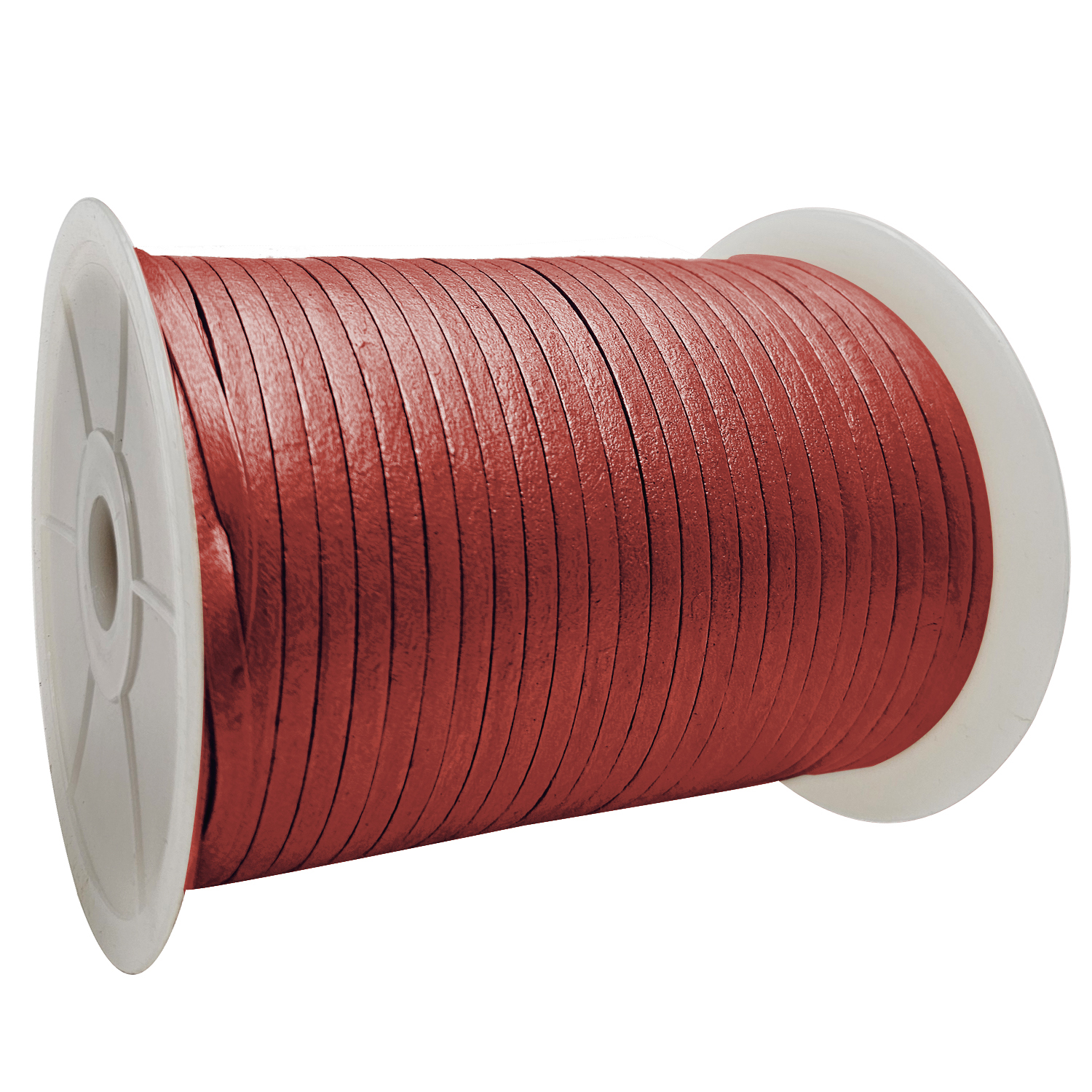 Lederband Flach 4 x 1 mm - Kastanienbraun metallic 2 m