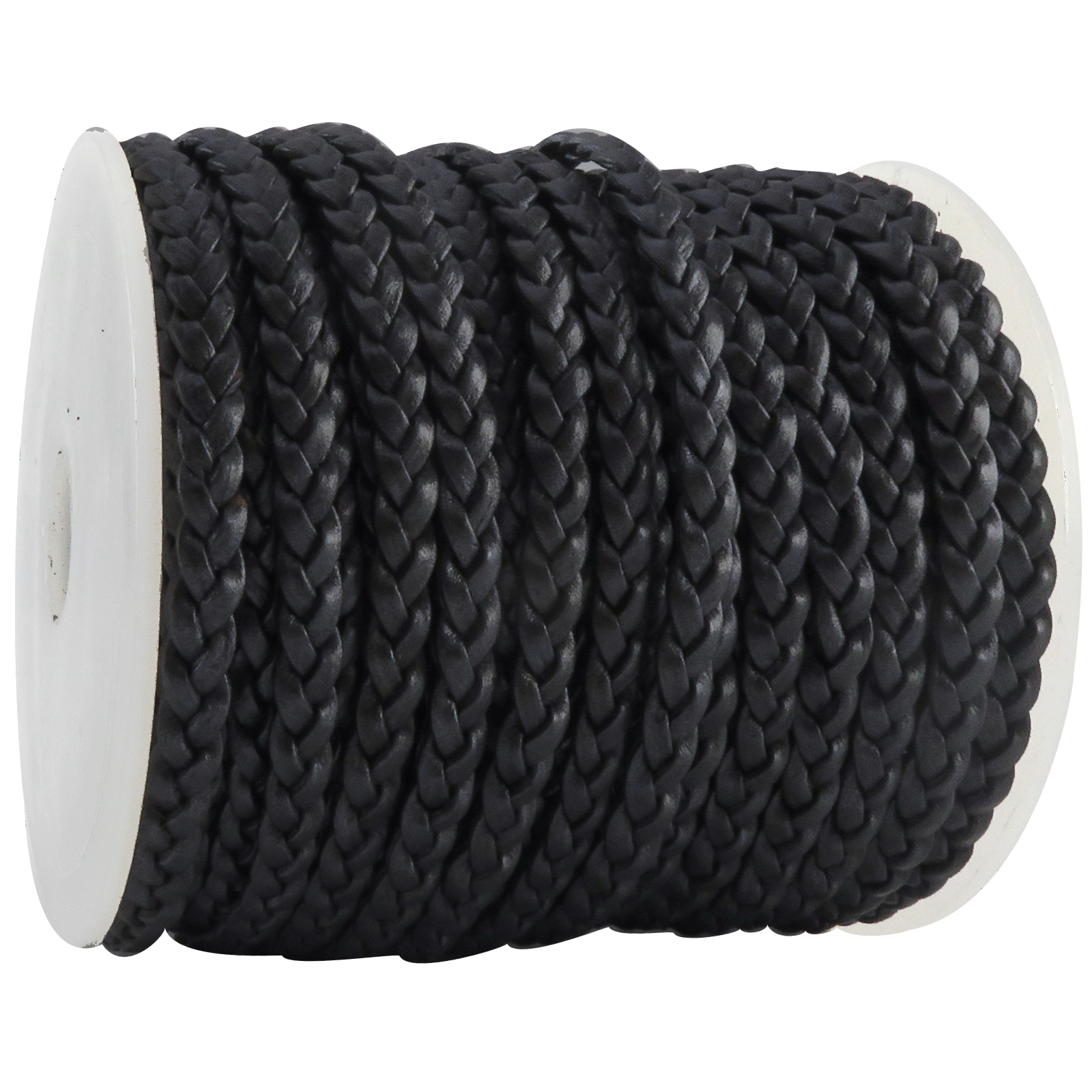 Lederschnur geflochten Flach 5 mm - Navy. Länge: 3 m