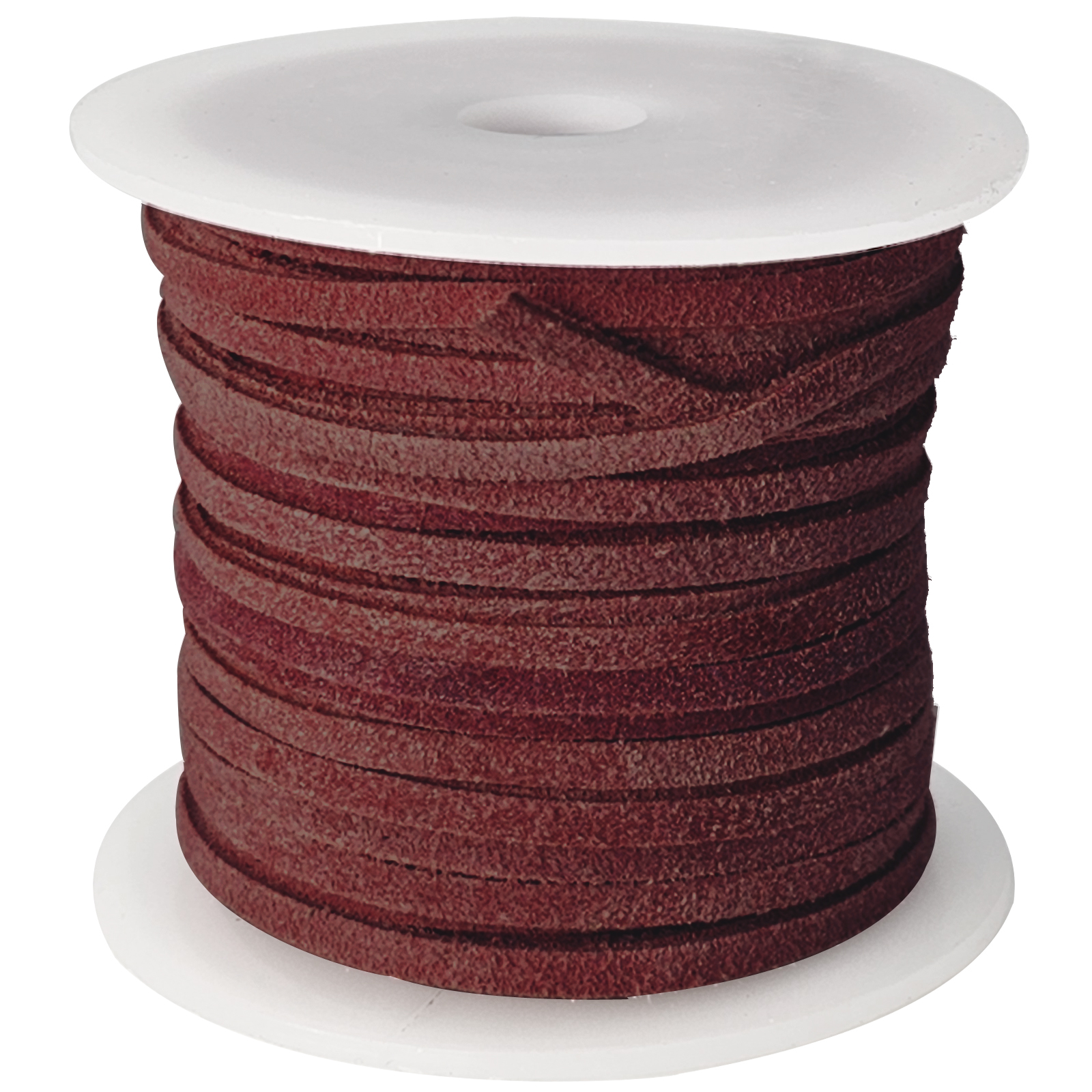 Lederband Flach Wild  3 mm x 1,5 mm - Weinrot. Länge: 25 m auf Rolle