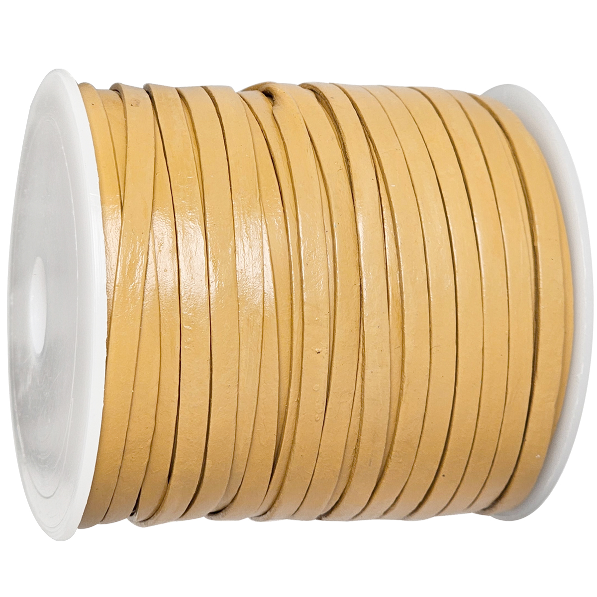 Flaches Lederband in Creme und sehr guter Qualität - Maße: 4 mm x 1 mm