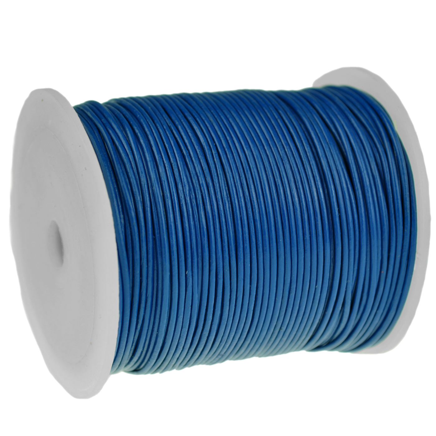 Lederschnur Rund 1 mm - Blau. Länge: 50 m auf Rolle