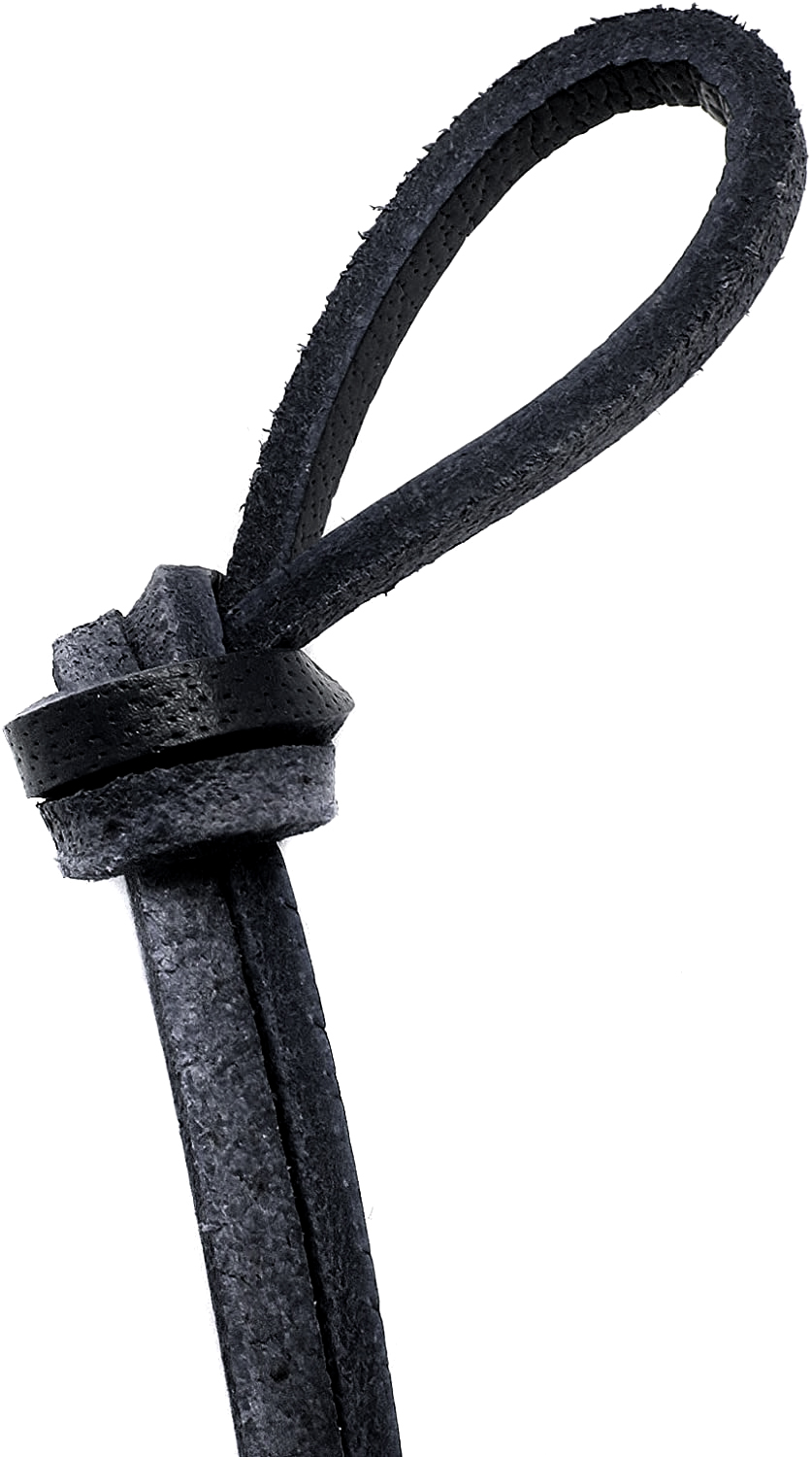 Lederband Flach Eckig 3 mm x 2 mm - Schwarz. Länge: 20 m