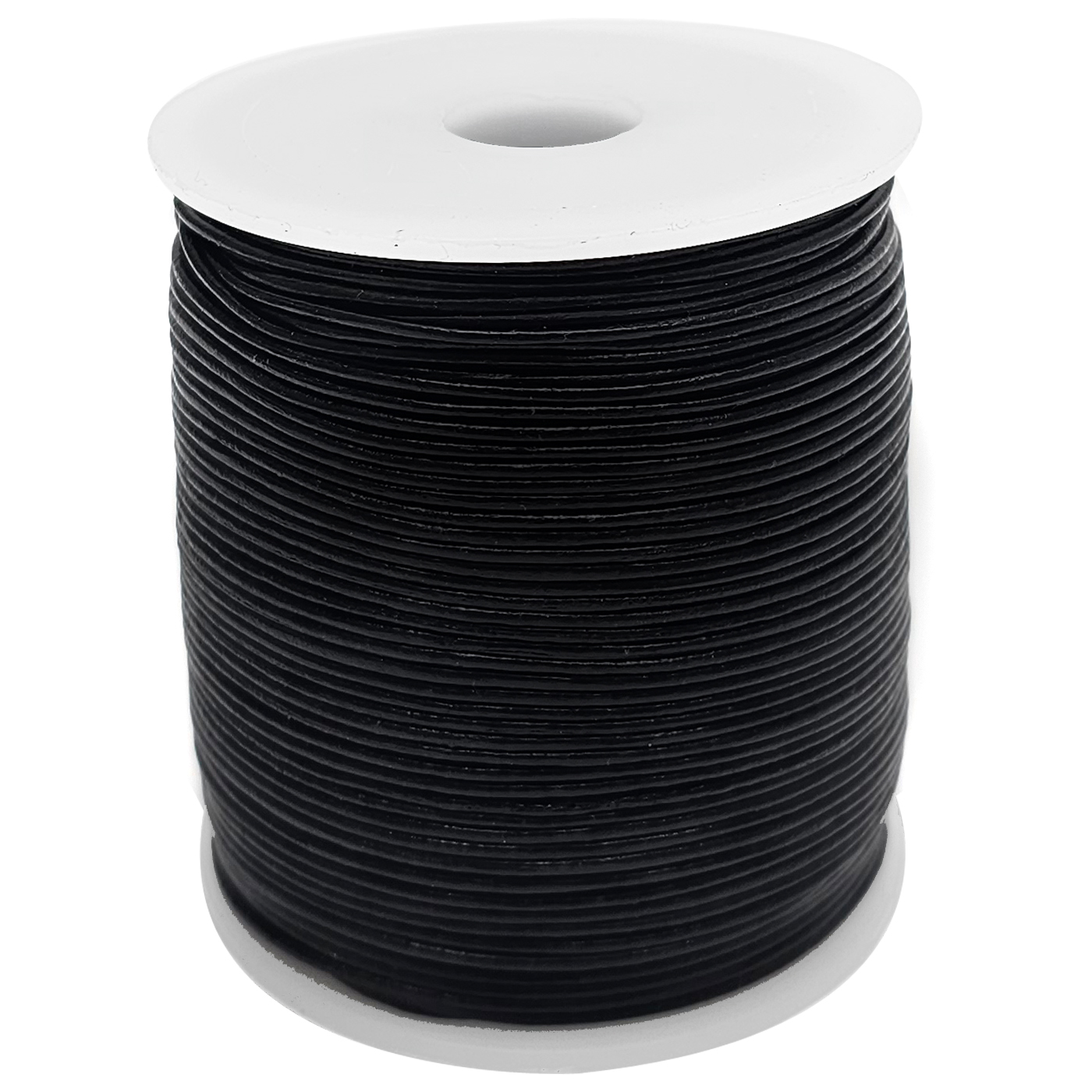 Lederschnur Rund 1 mm - Schwarz. Länge: 30 m
