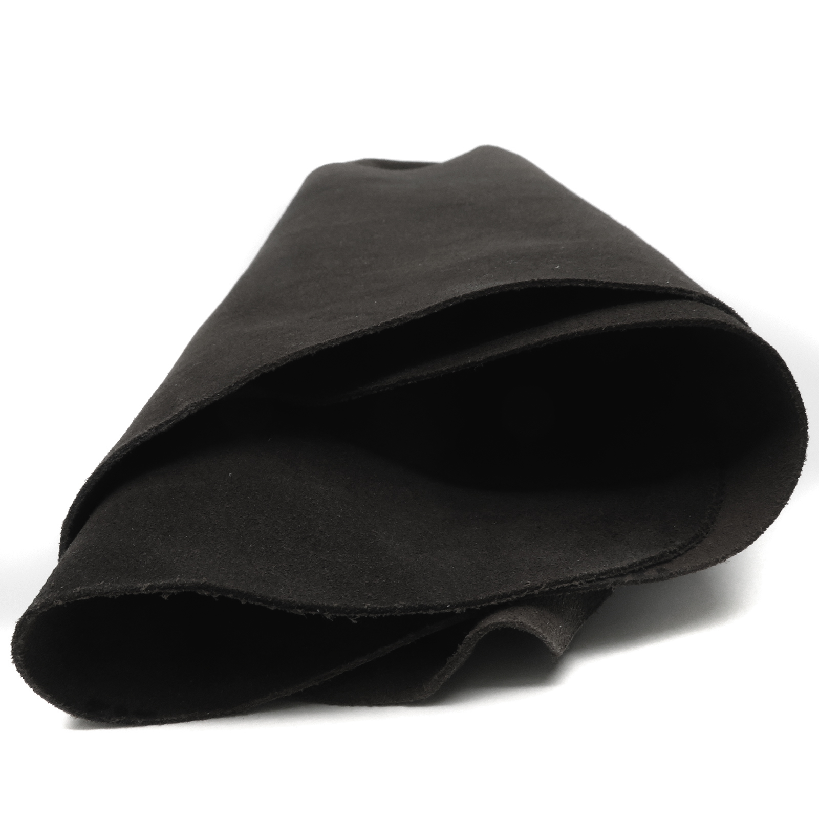 Lederhaut - Wildleder - echtes Büffelleder | Schwarz | Dicke: 1,5 - 2 mm | Größe: 1,26-1,30 m²