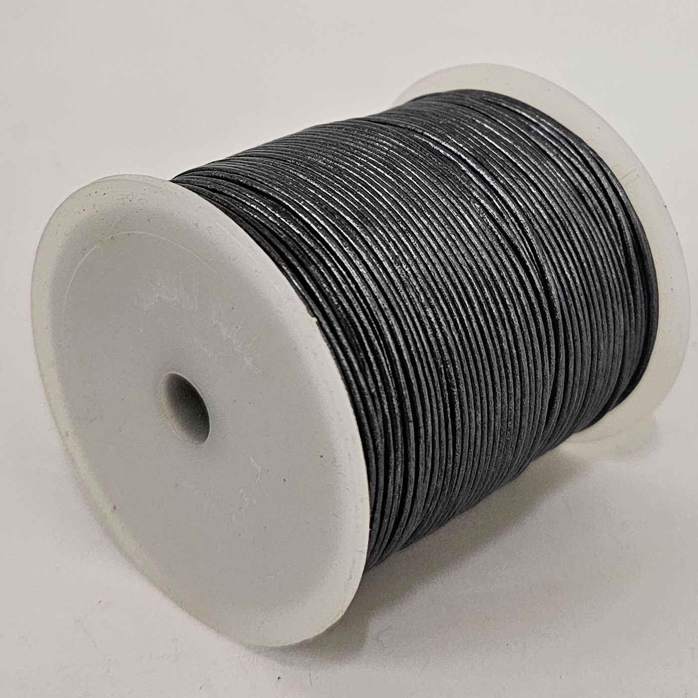 Lederschnur Rund 1 mm - Graphit. Länge: 30 m