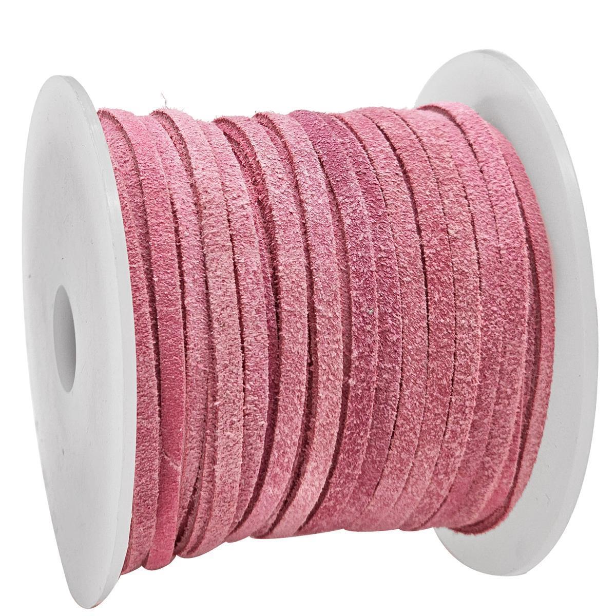 Wildlederband 3 mm - Velourlederband in Pink