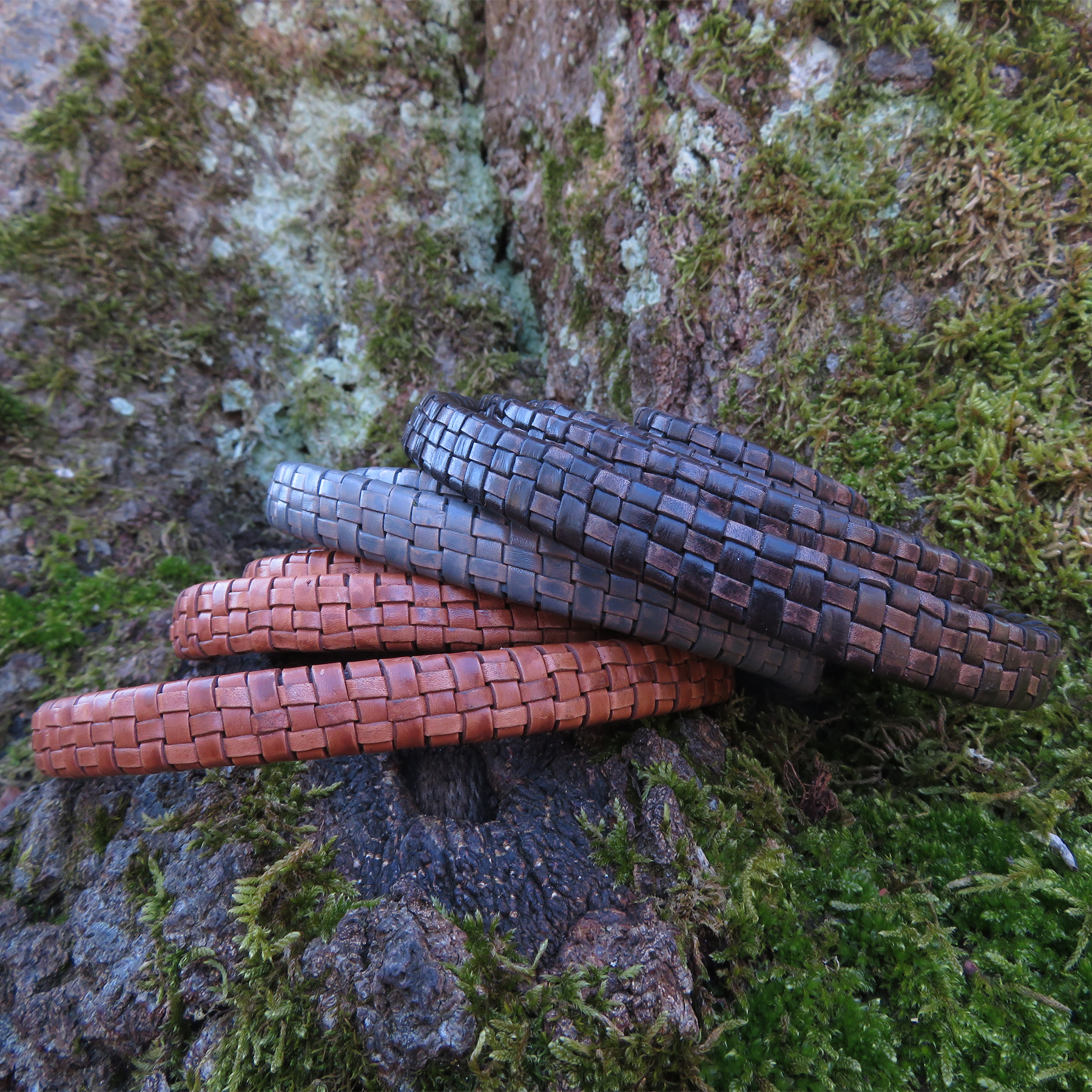 Oval geflochtenes Lederband - vegetabil gegerbt 4