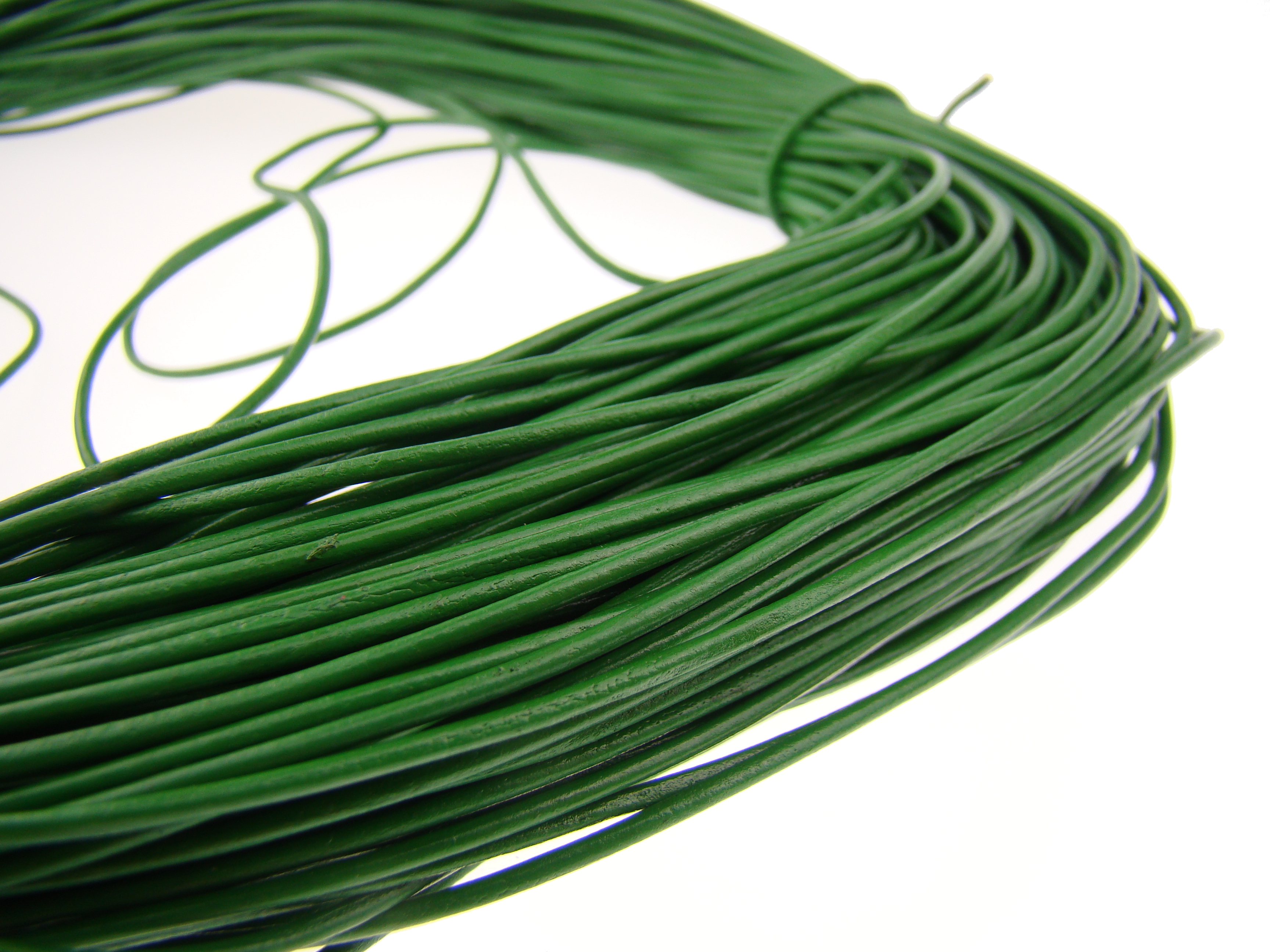 Lederschnur Rund 1,5 mm - Grün. Länge: 100 m