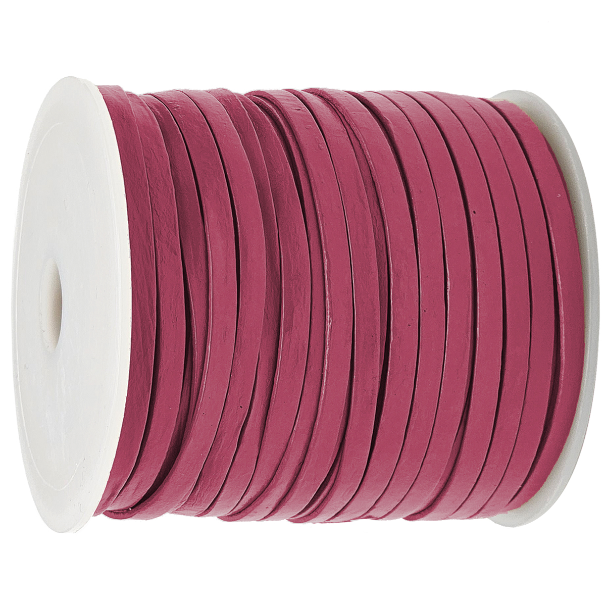 Lederband Flach 4 x 1 mm - Pink. Länge: 10 m