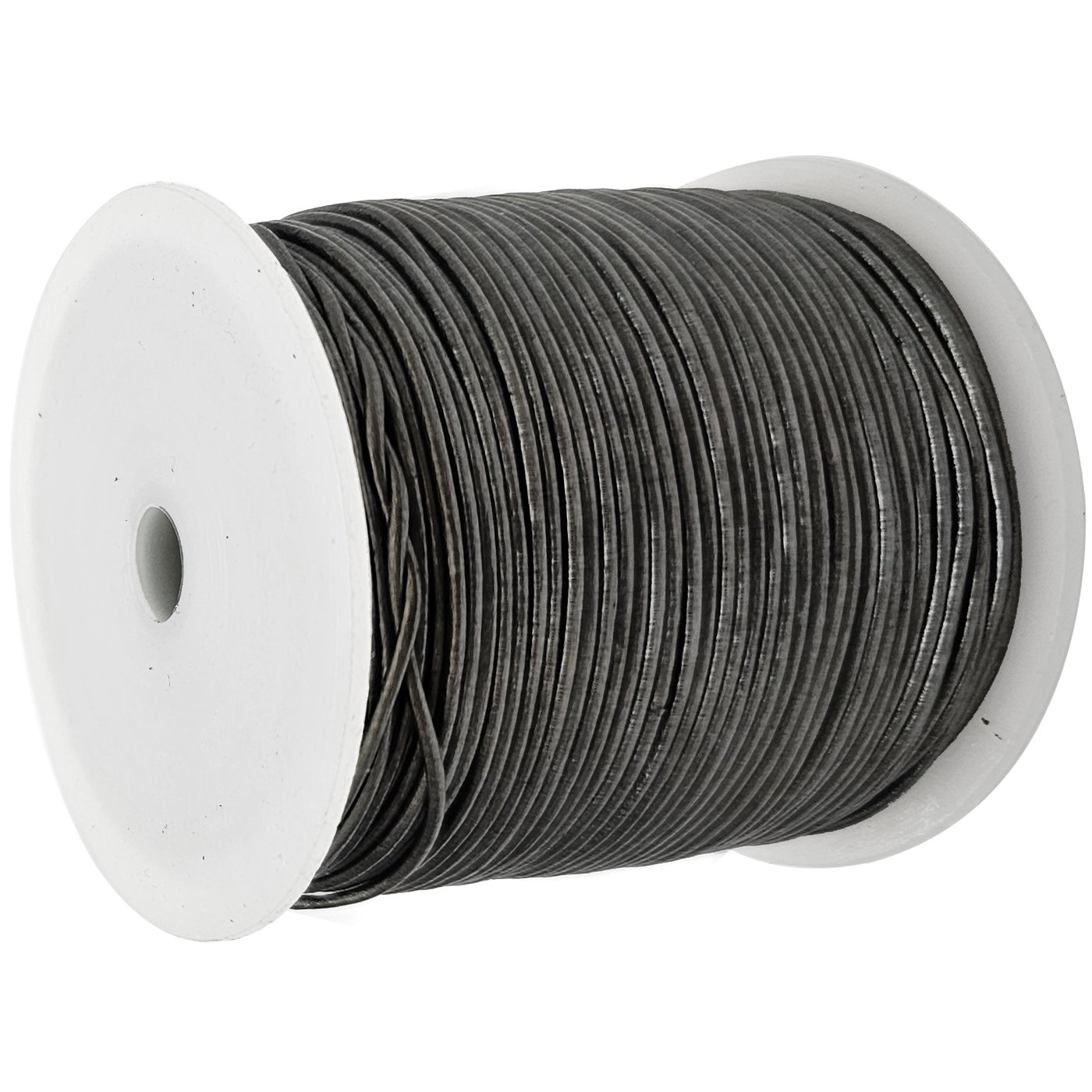 Lederschnur Rund 1 mm - Graphit. Länge: 30 m