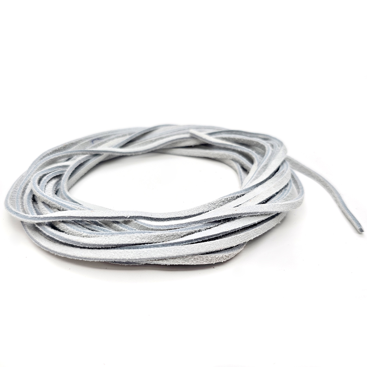 Wildlederband in Hellgrau 3 mm Breite - reines Velourleder