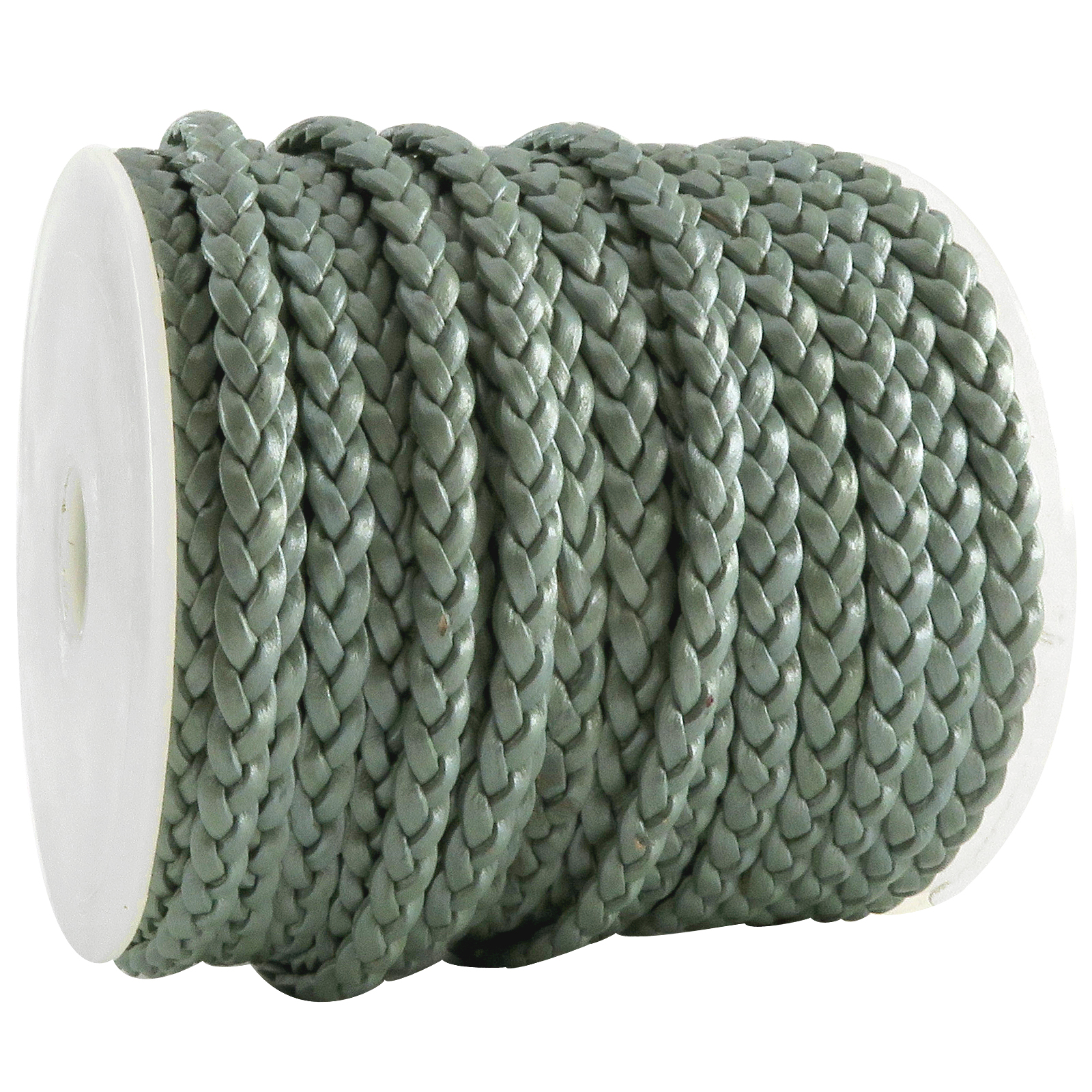 Lederschnur geflochten Flach 5 mm - Türkis Metallic. Länge: 5 m