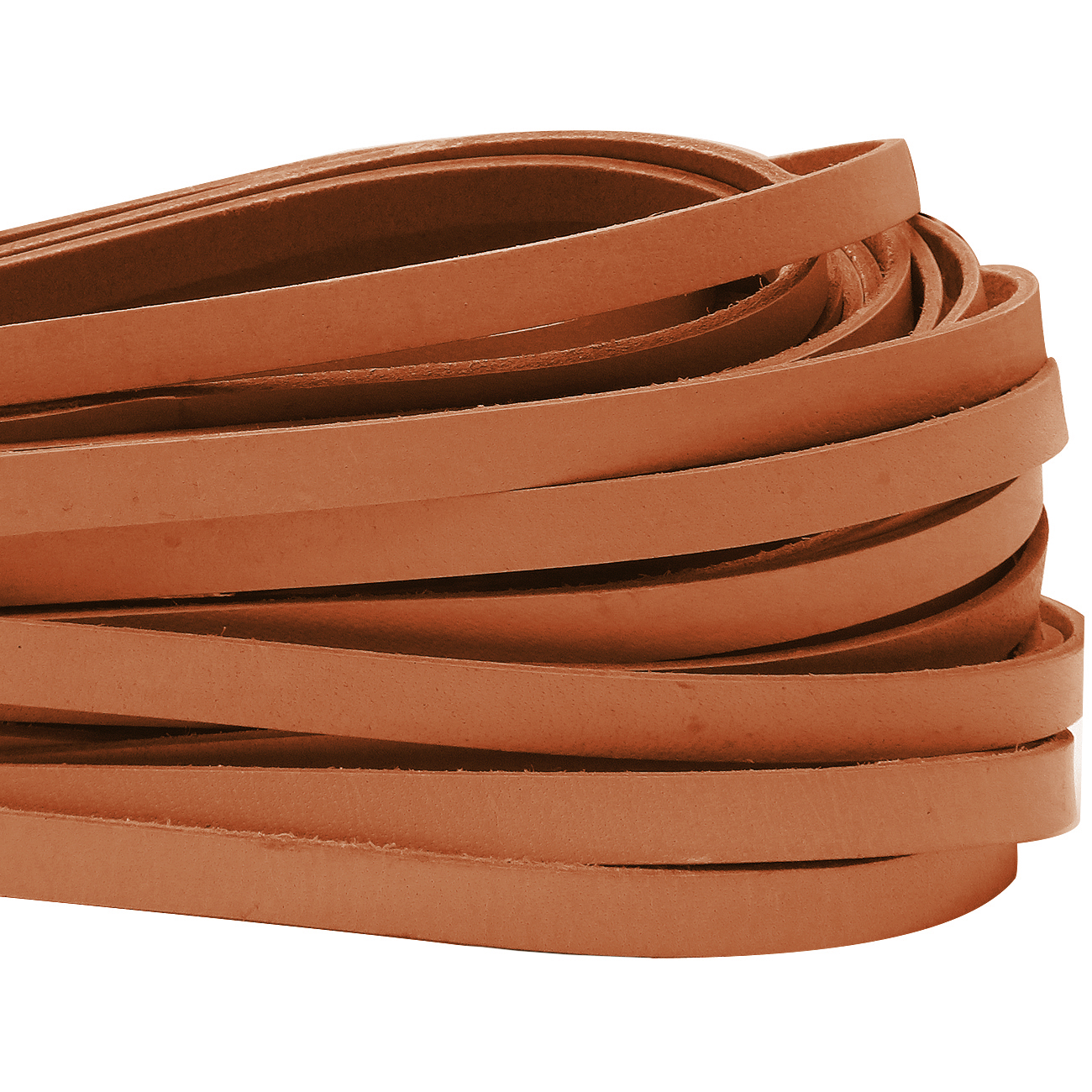 Lederband Flach 1 cm x 2,5 mm - Hellbraun