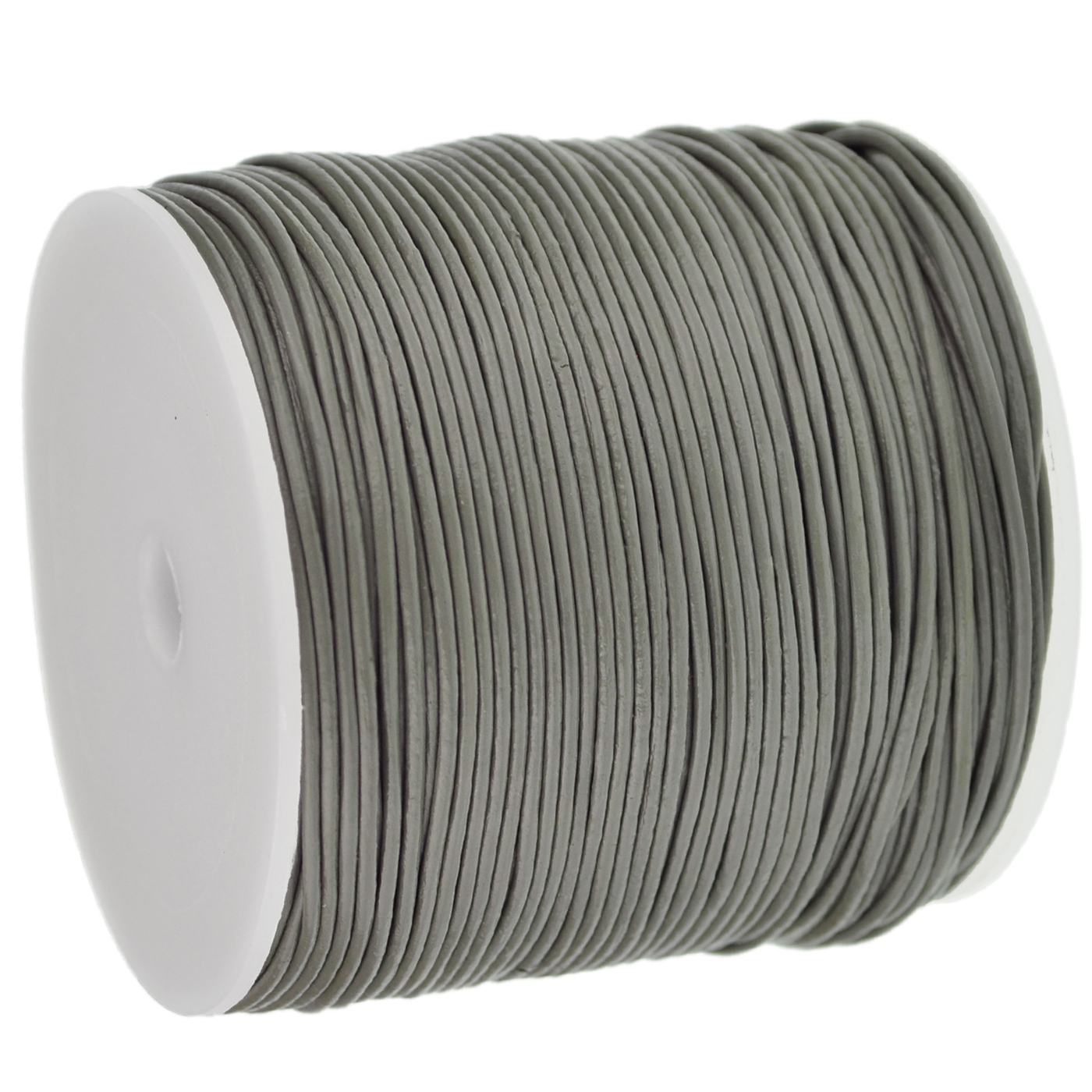 Lederschnur Rund 1 mm - Grau. Länge: 30 m