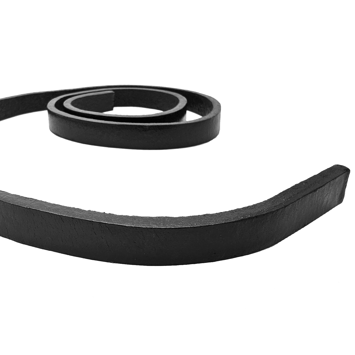 Lederband Flach | 12 mm x 6 mm | Länge: 1 Meter - Schwarz