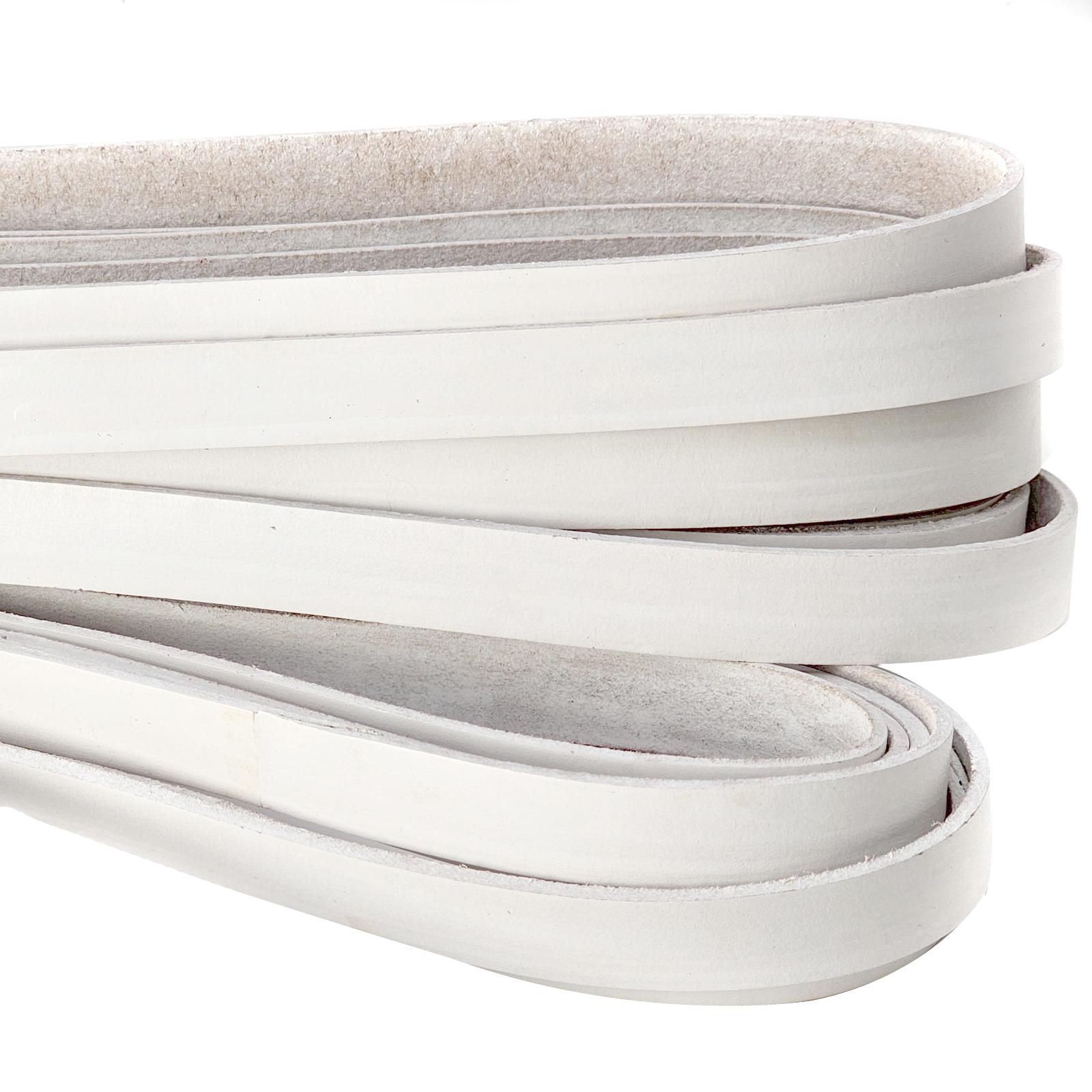 Stabiles Lederband in weiß - 15 mm Breit und 2,5 mm Dick
