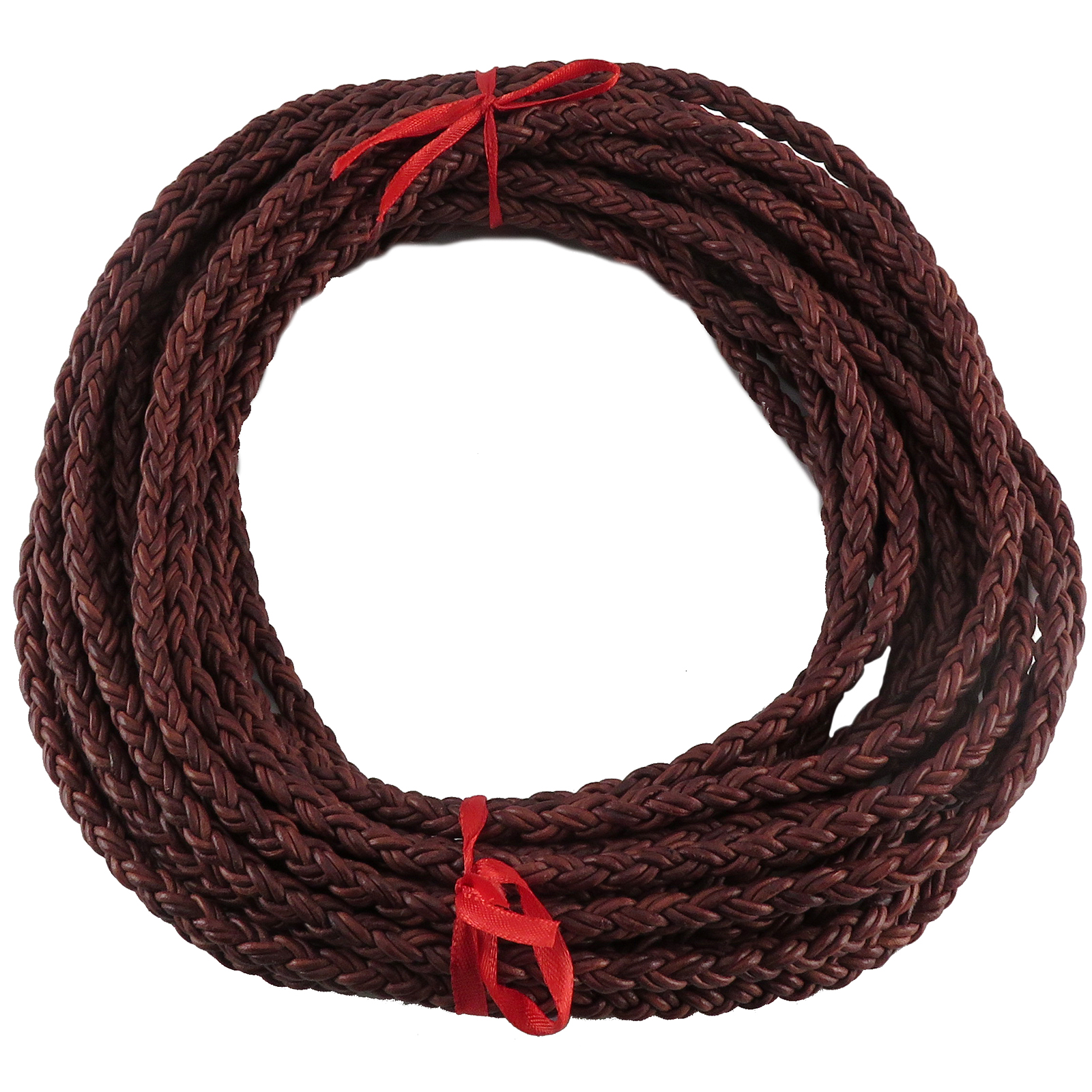 Lederschnur geflochten 7 mm - Antik Dunkelbraun. Länge: 3 m