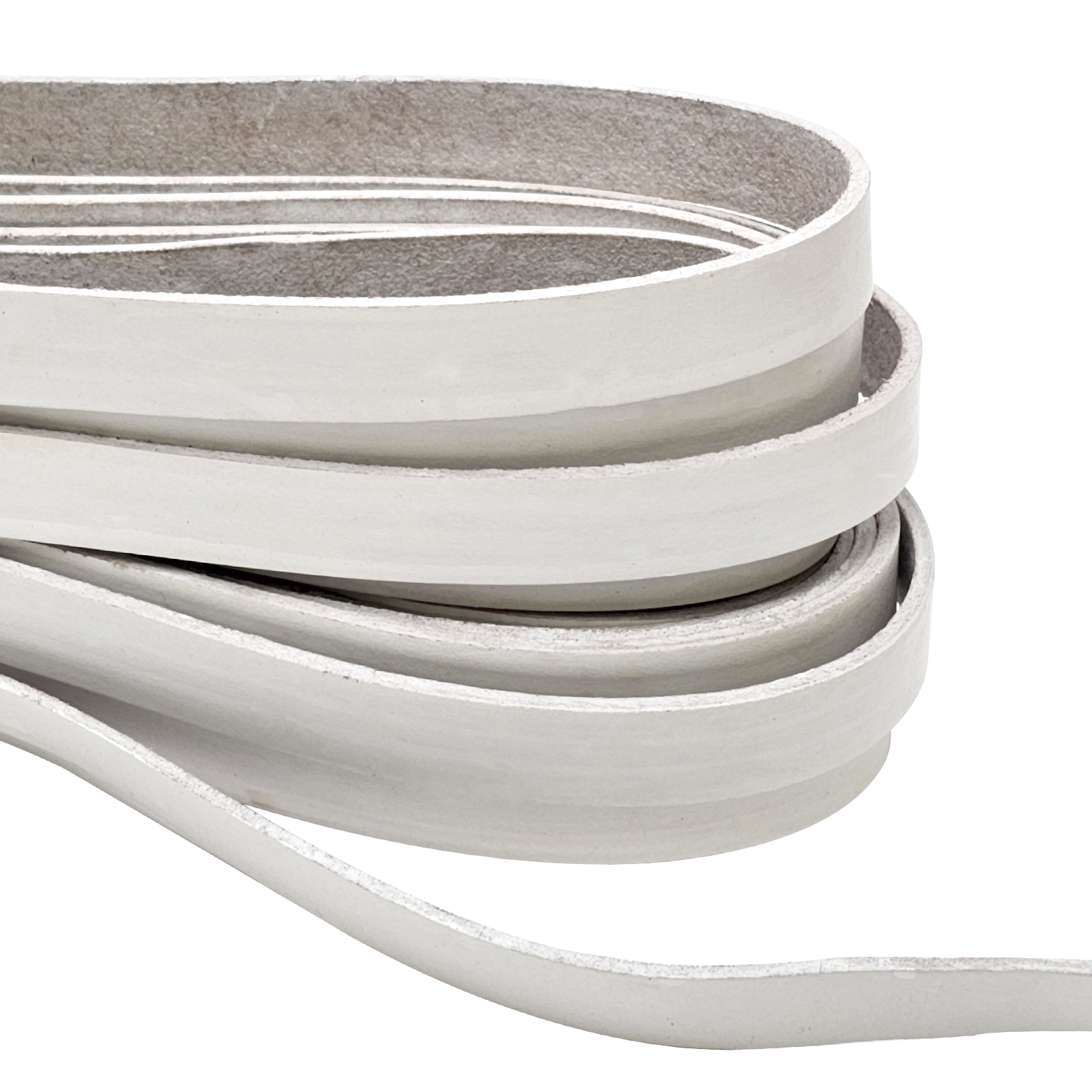 Stabiles Lederband in weiß - 15 mm Breit und 2,5 mm Dick