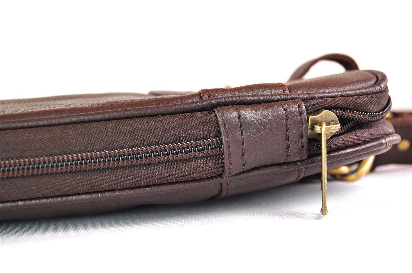 Klassische Ledertasche für Laptop und Unterlagen in Braun