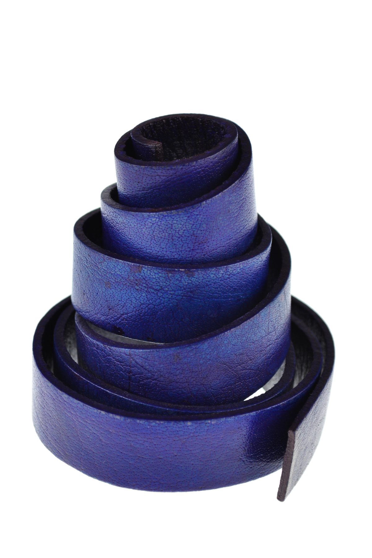 Lederband Flach. Länge: 1 m; Dicke: 2 mm - Antik Blau. Breite: 25 mm