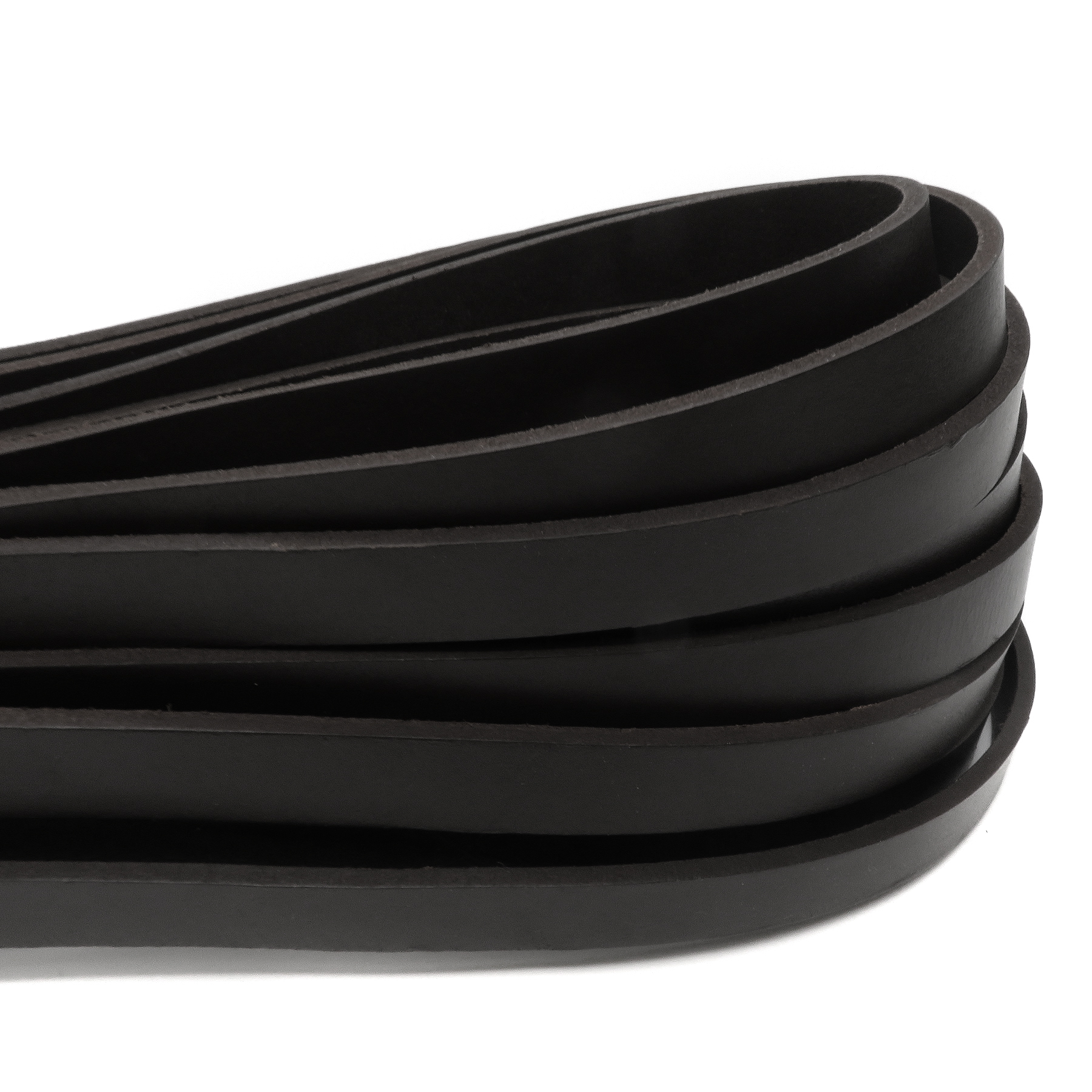 Lederriemen 15 mm x 3 mm in Schwarz- echtes stabiles Leder _1