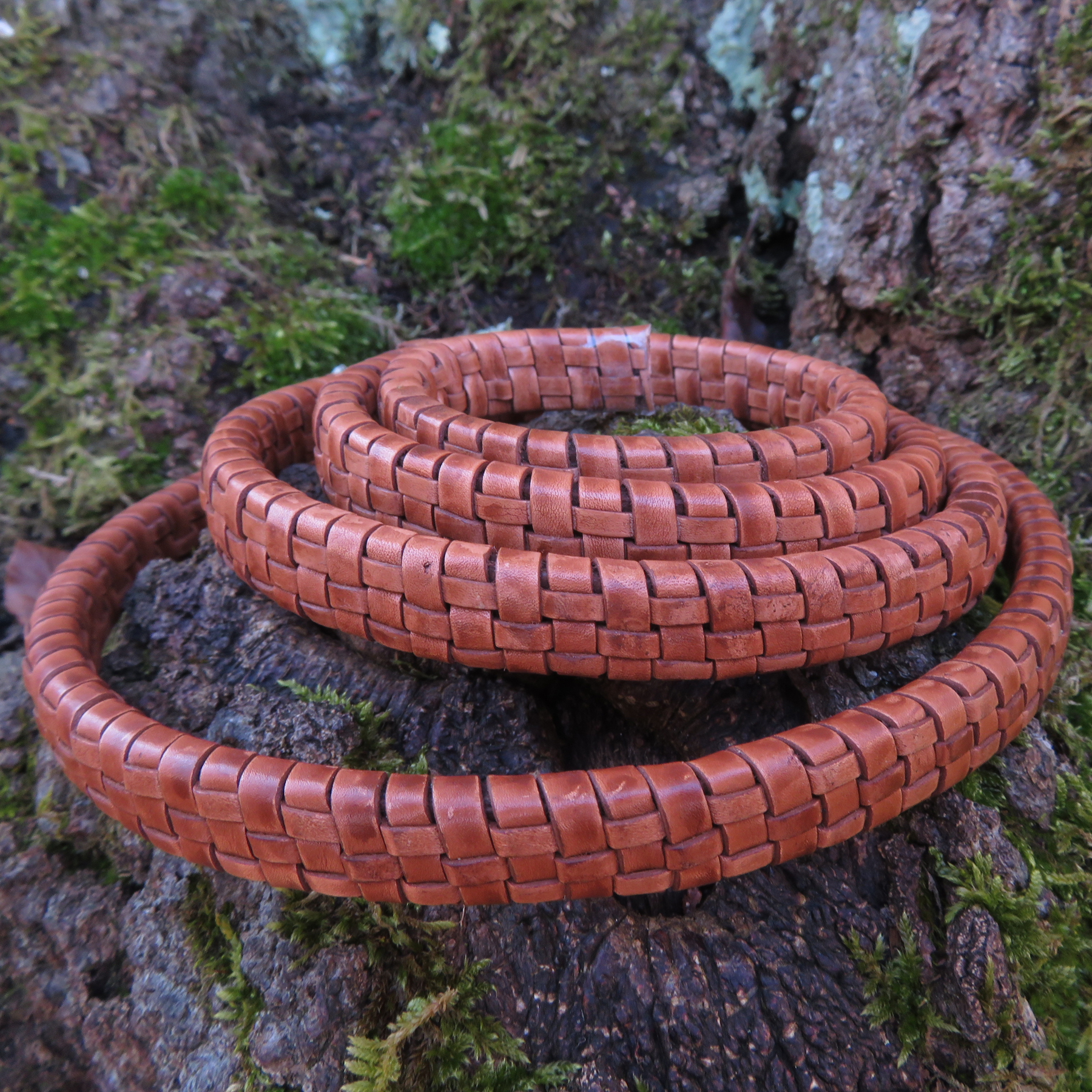 Oval geflochtenes Lederband - vegetabil gegerbt 5