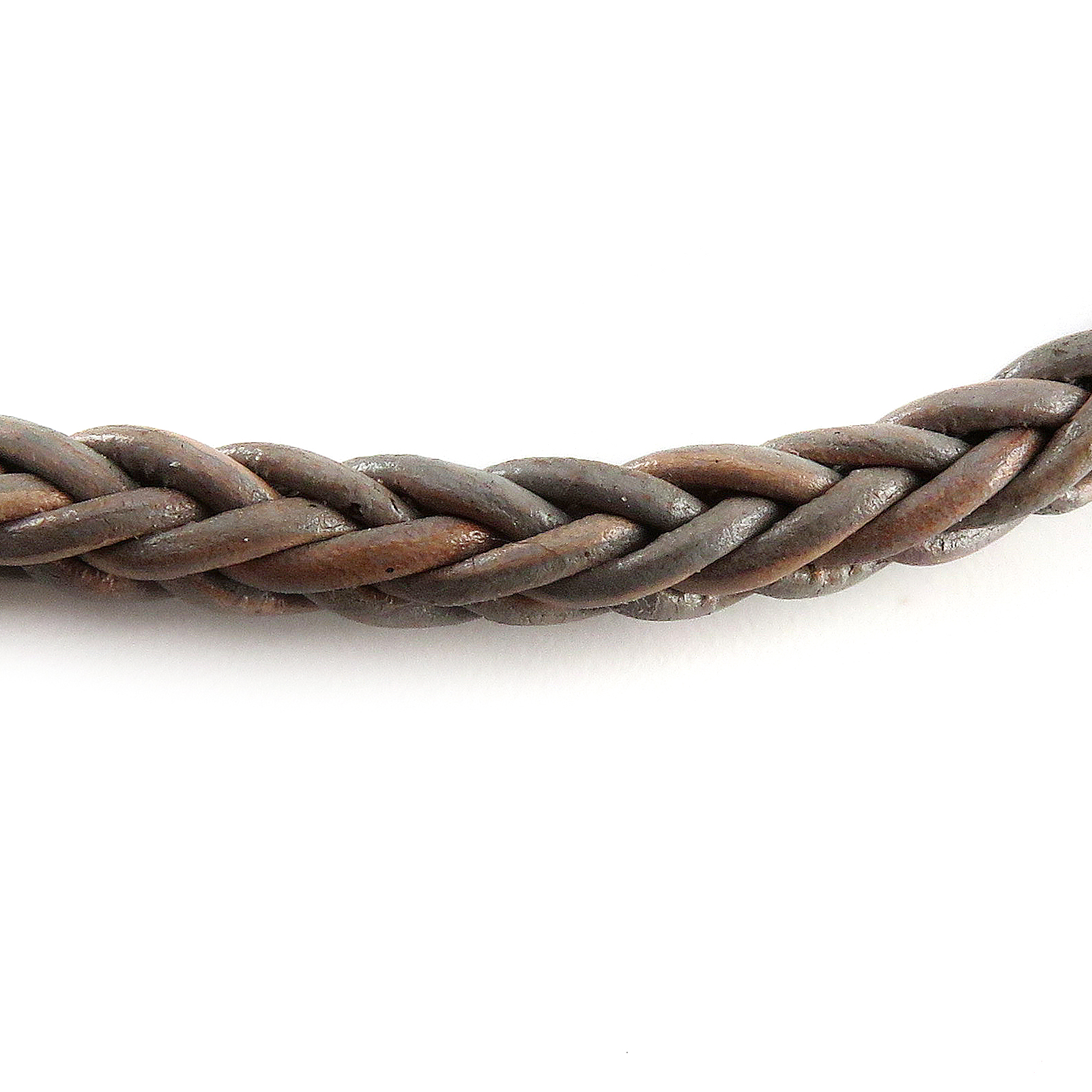 Lederschnur geflochten quadratisch 3 mm - Mesh Grau. Länge: 20 m