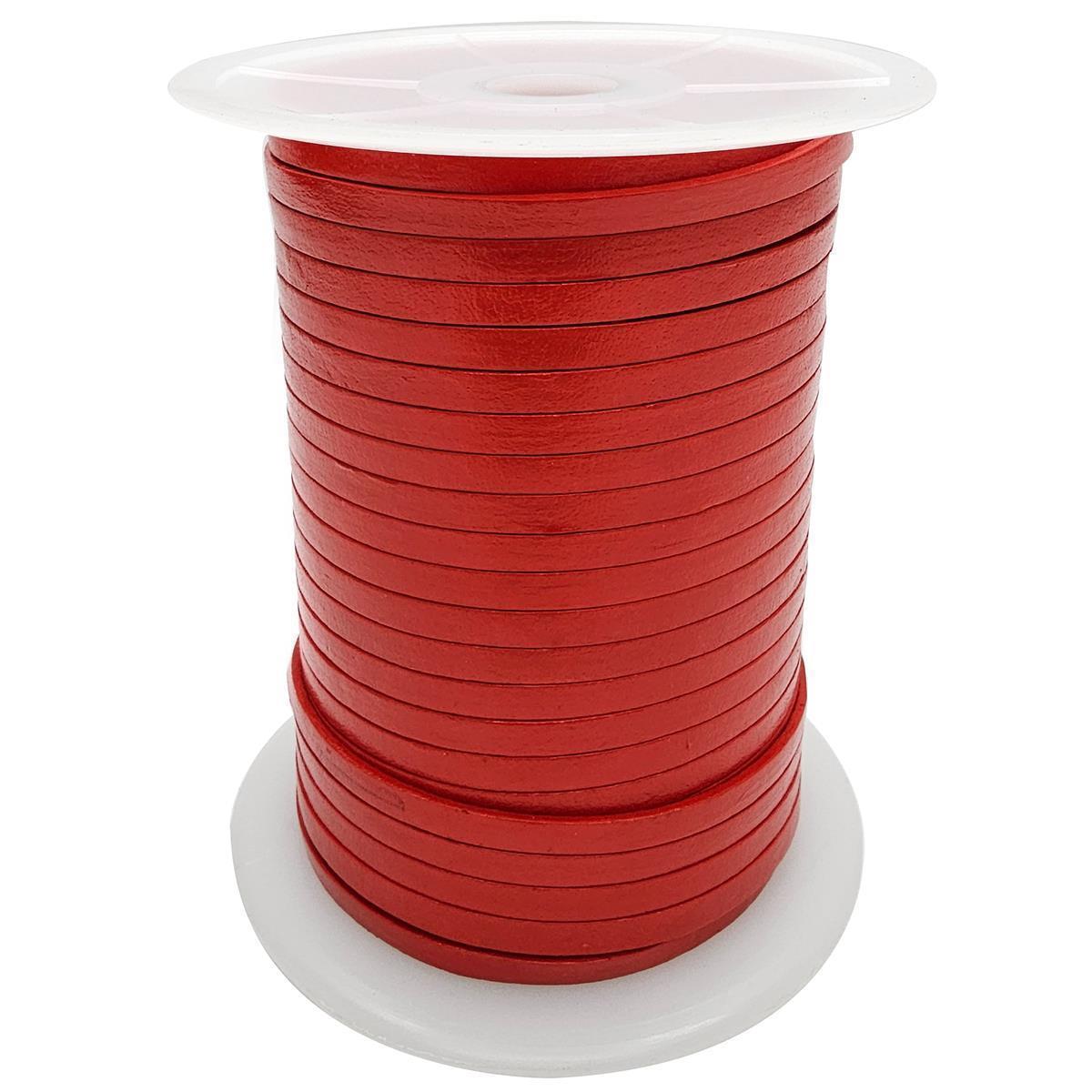 Lederband Flach 5 mm x 1,5 mm - Orange. Länge: 5 m