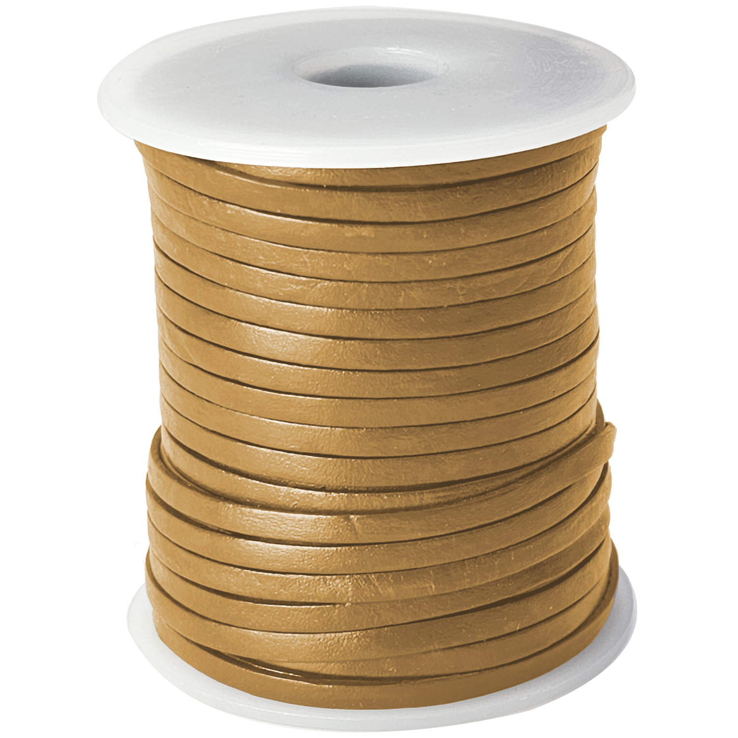 Lederband Flach 3 x 1 mm - Curry. Länge: 15 m