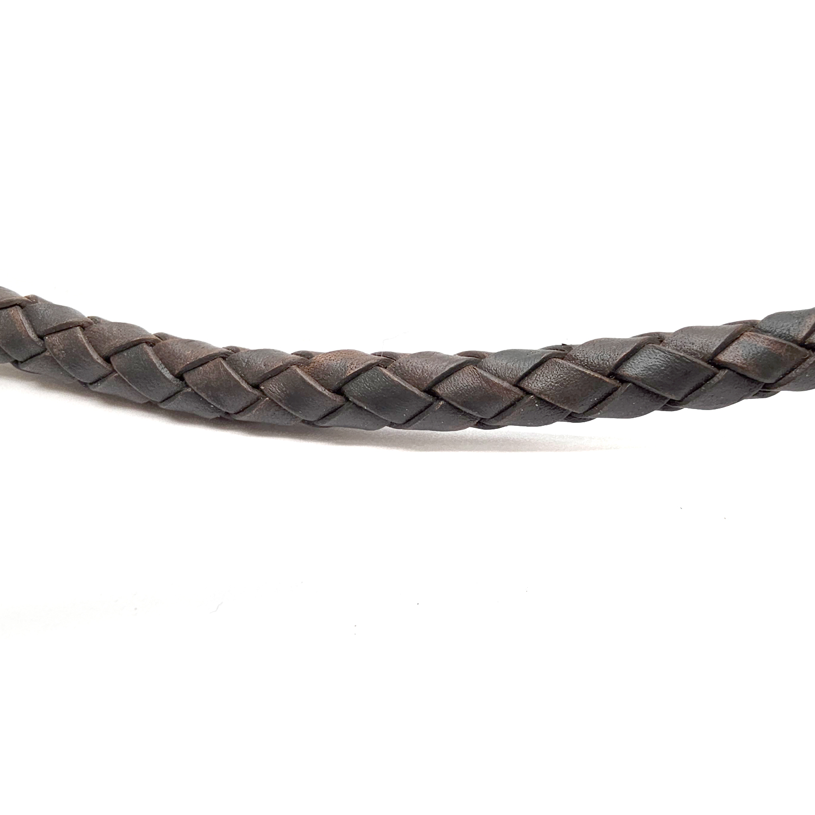 Lederschnur geflochten 6 mm - Schlamm. Länge: 20 m